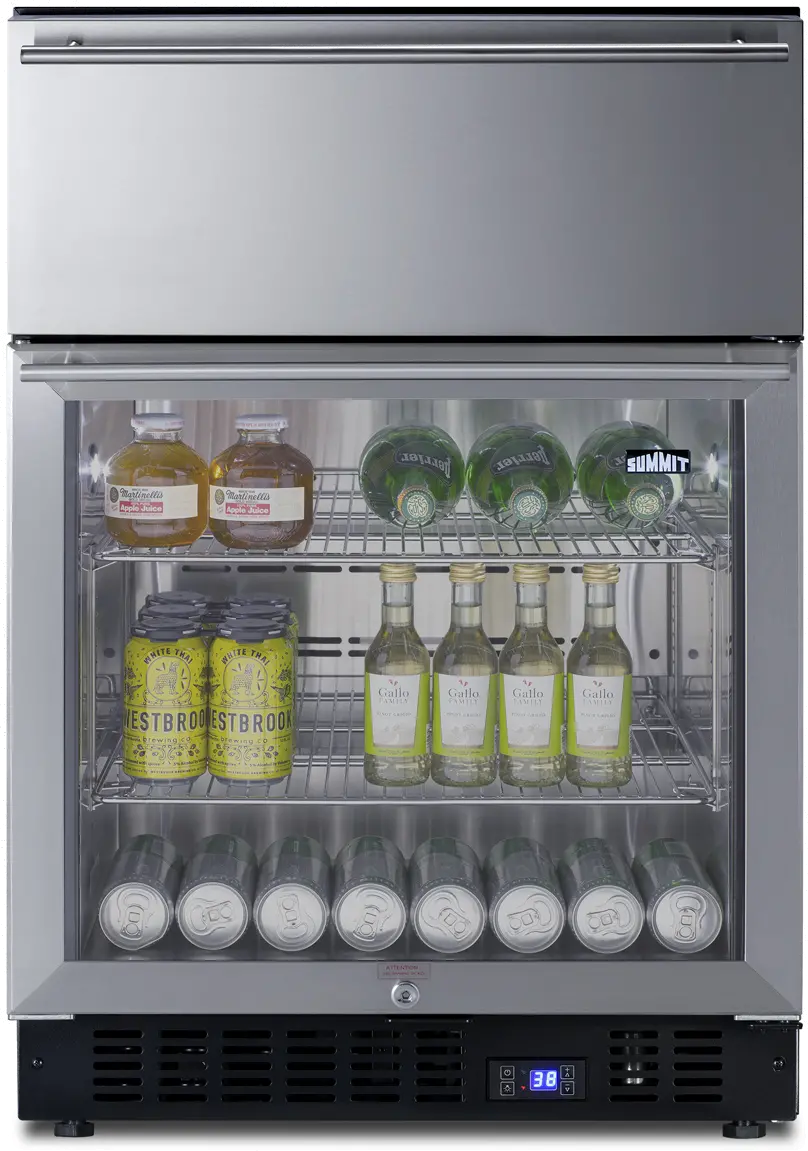 Summit 24 Inch Built-In Beverage Refrigerator with Drawer-4