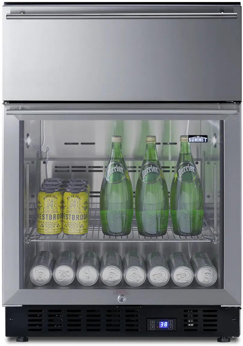 Summit 24 Inch Built-In Beverage Refrigerator with Drawer-5