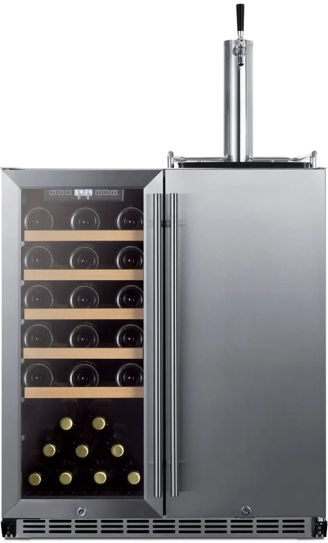Summit 30  Wide Built-In Indoor/Outdoor Combination Wine Cellar/Kegerator-2