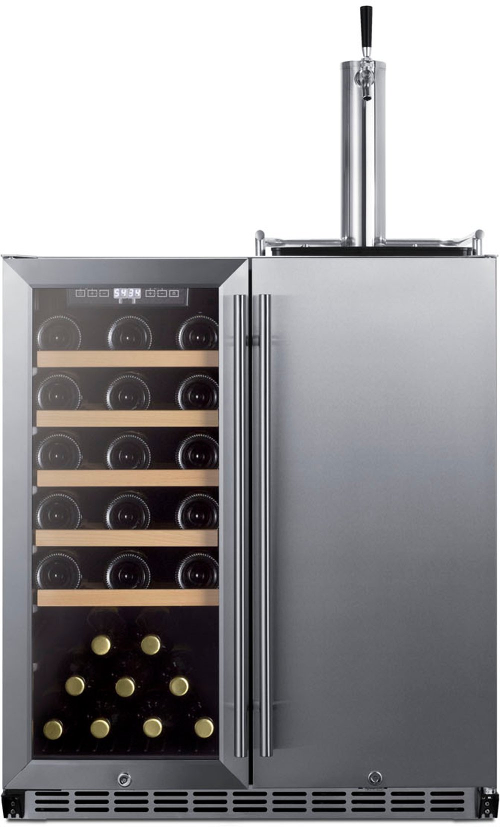 Summit 30" Wide Built-In Indoor/Outdoor Combination Wine Cellar/Kegerator