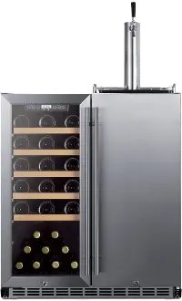Summit 30  Wide Built-In Indoor/Outdoor Combination Wine Cellar/Kegerator