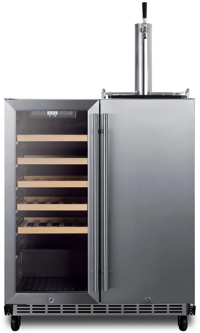 Summit 30  Wide Built-In Indoor/Outdoor Combination Wine Cellar/Kegerator-4