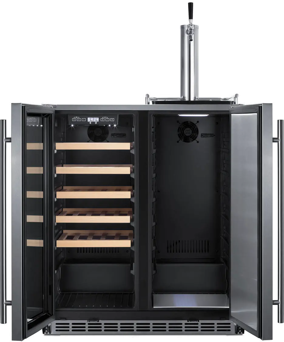 Summit 30  Wide Built-In Indoor/Outdoor Combination Wine Cellar/Kegerator-5
