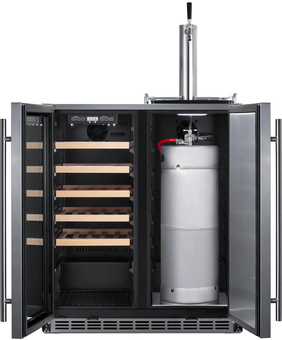Summit 30  Wide Built-In Indoor/Outdoor Combination Wine Cellar/Kegerator-6