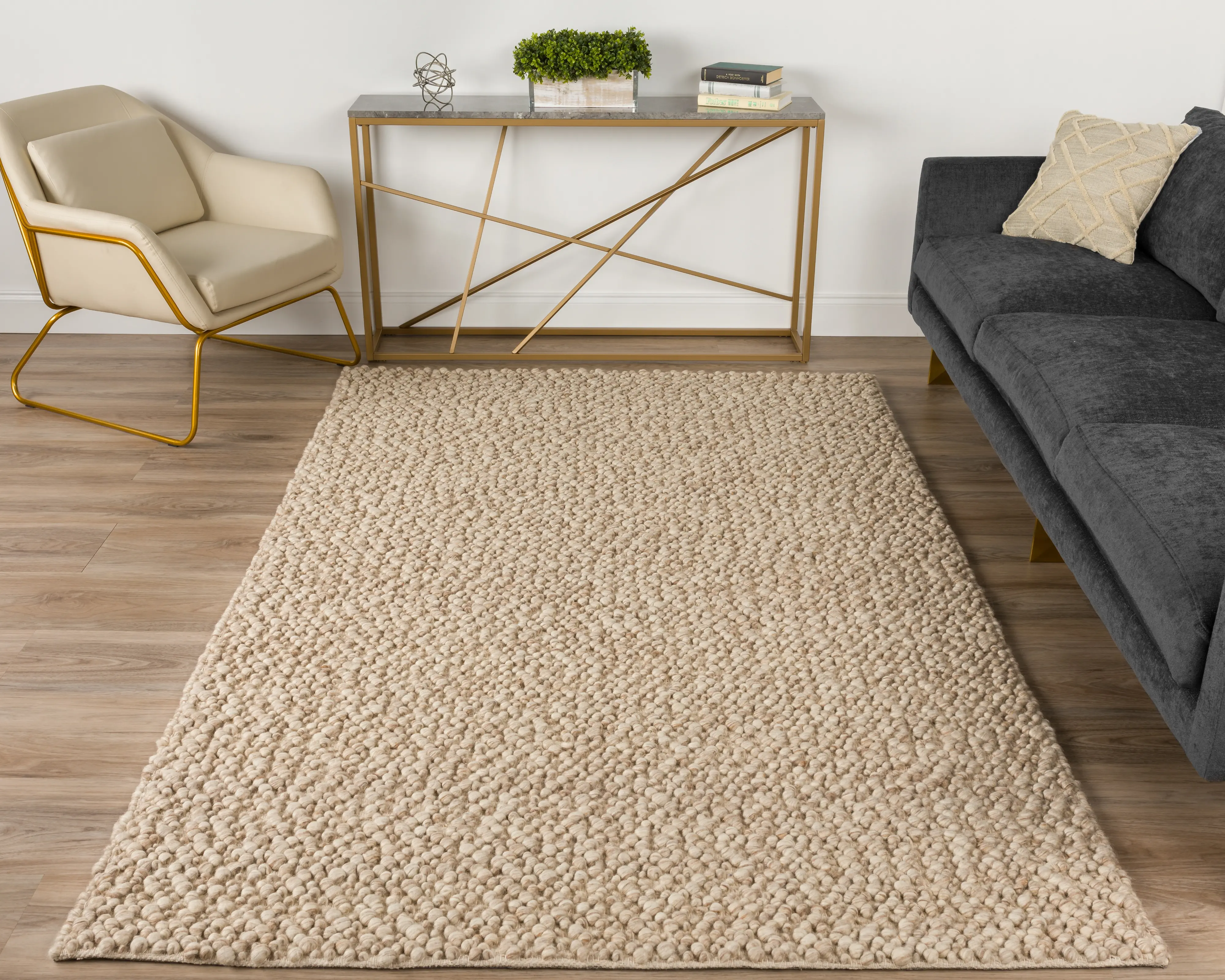 1LA9X13/GORBEA-L Gorbea 9 x 13 Latte Wool Area Rug-3