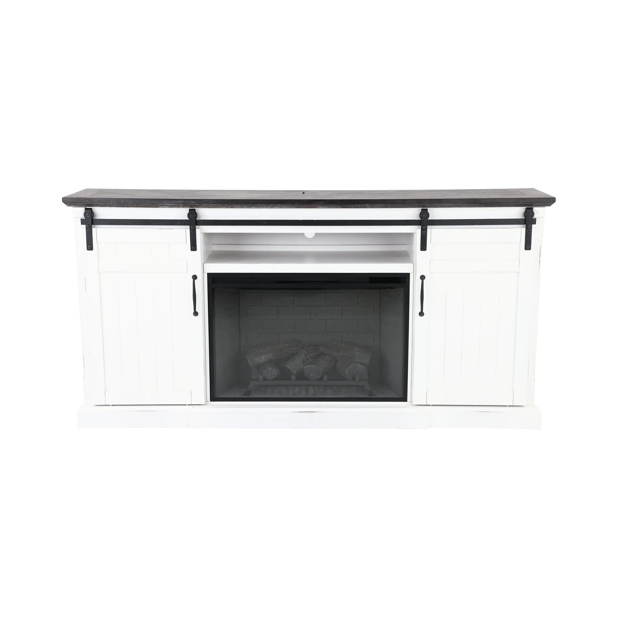 Buck White 78  Fireplace TV Stand-1