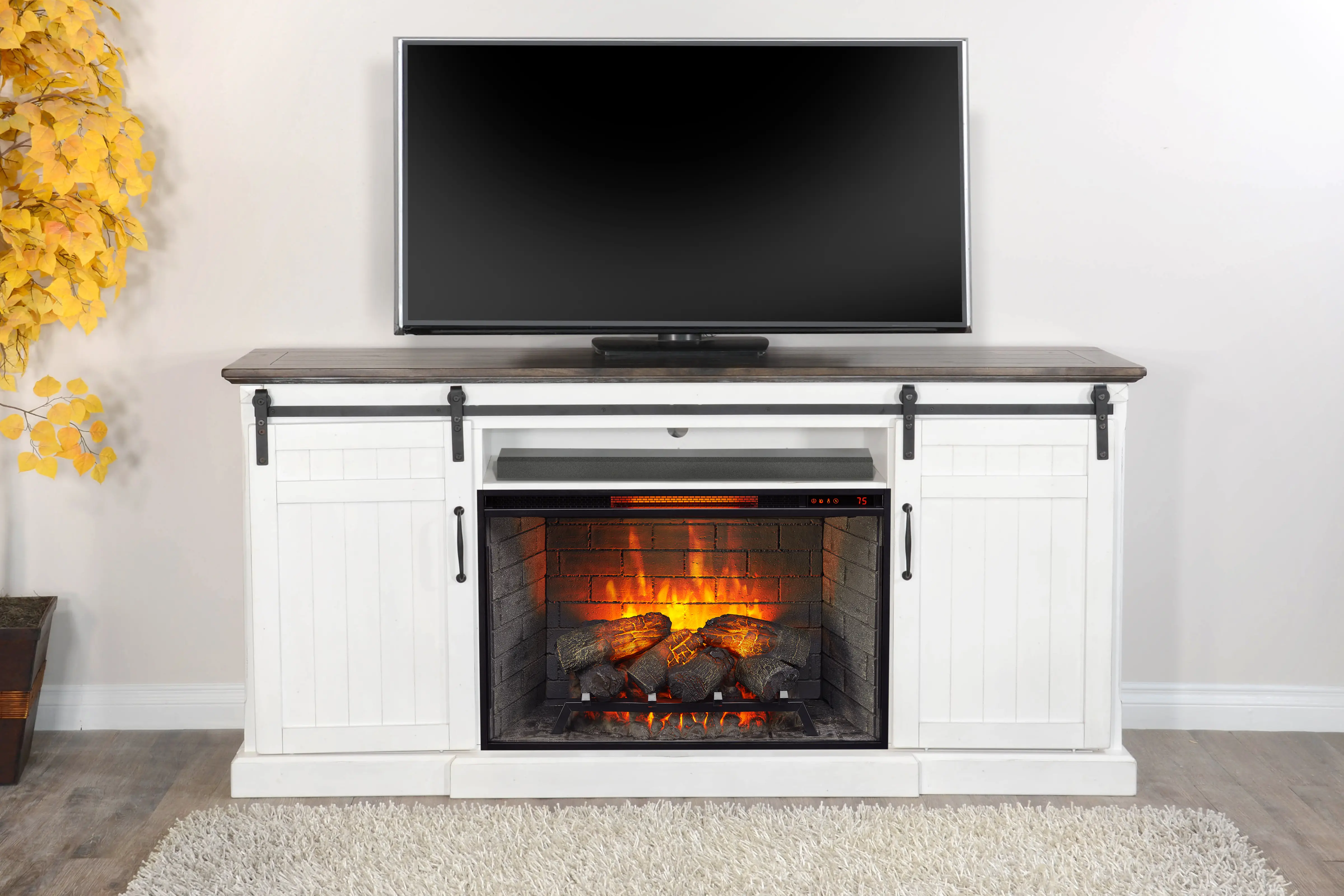 Buck White 78  Fireplace TV Stand-10