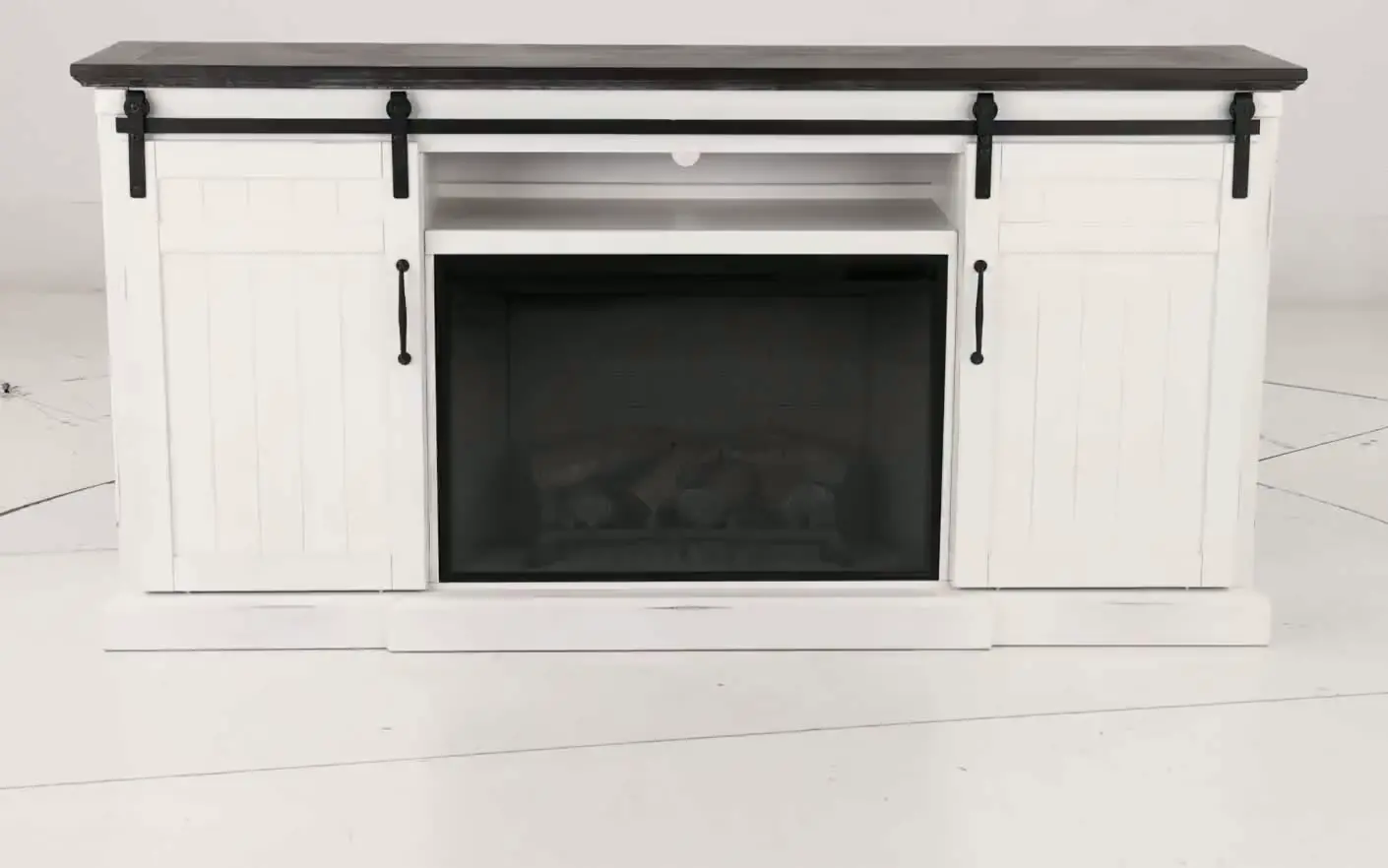 Buck White 78  Fireplace TV Stand-9