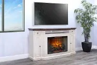 Heritage White 72  Electric Fireplace