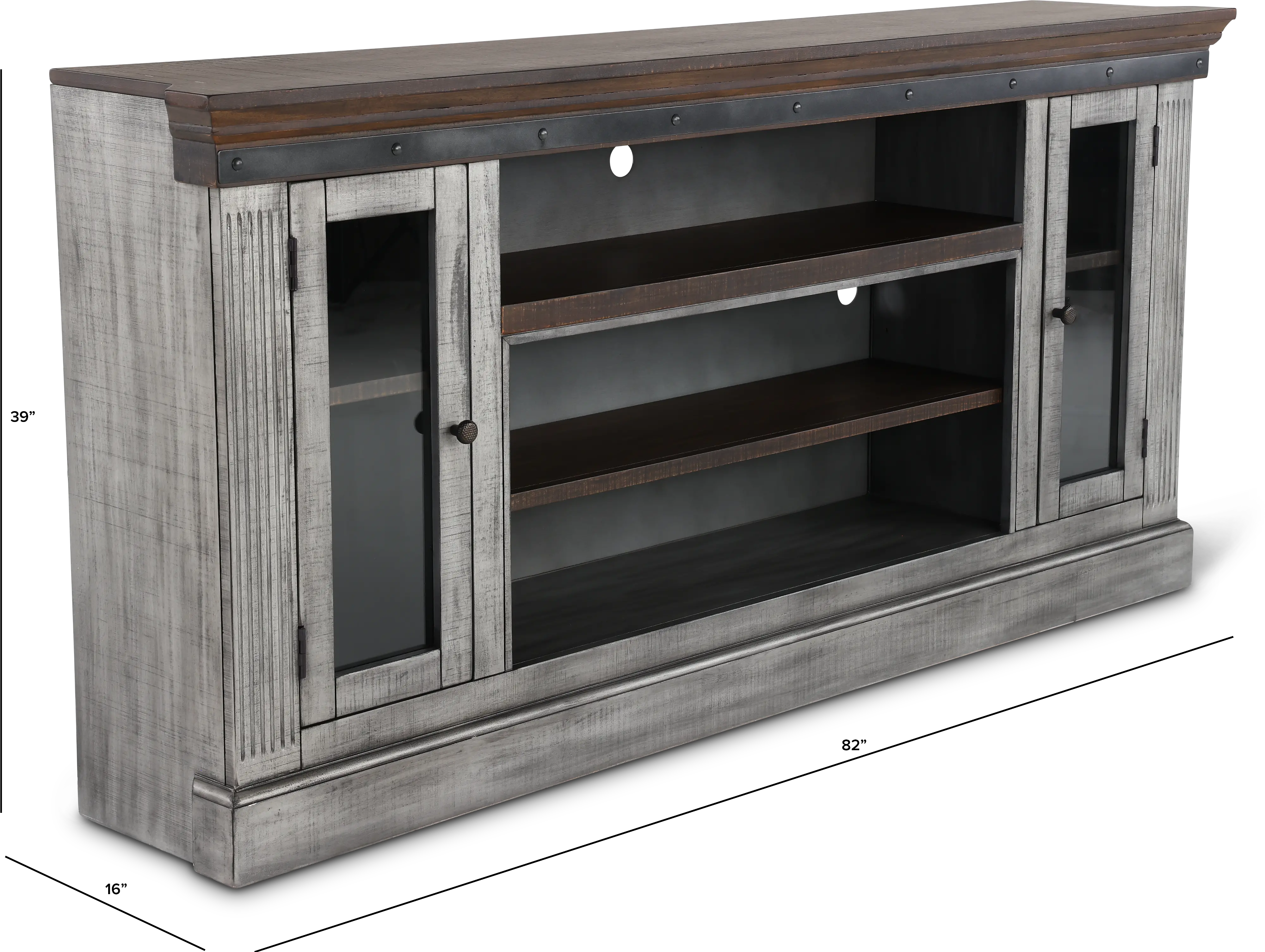Avalon Gray 82  TV Stand-2