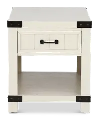 White River White Single Drawer End Table