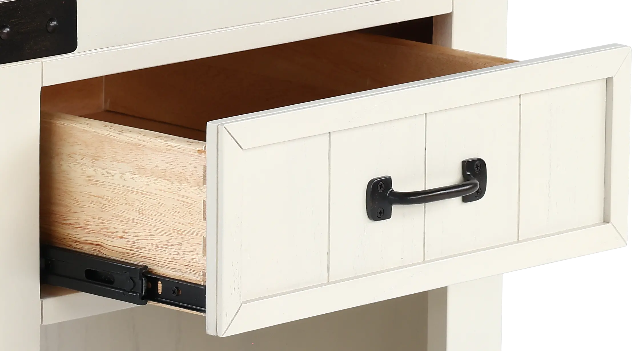 White River White Single Drawer End Table-6