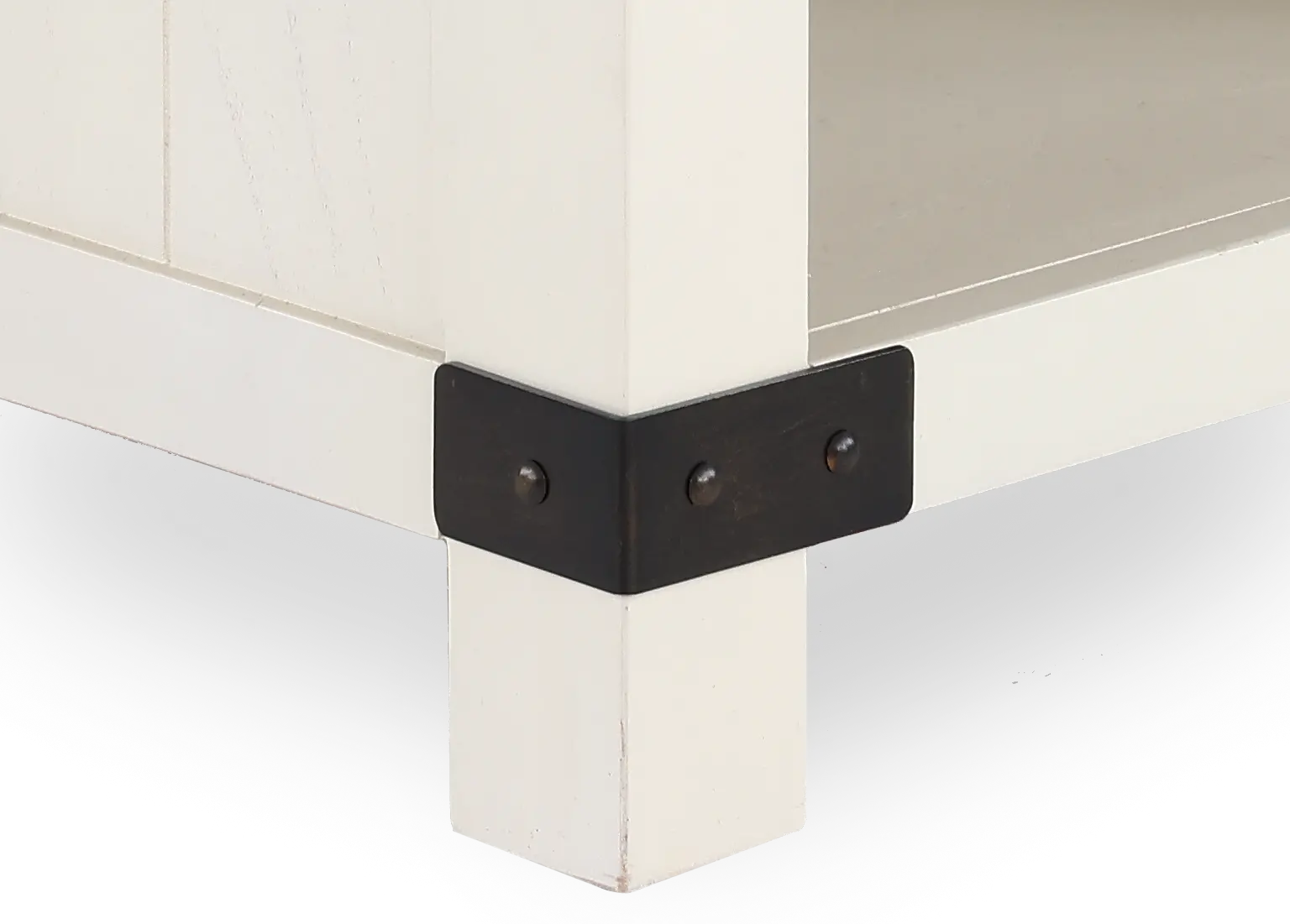 White River White Single Drawer End Table-7