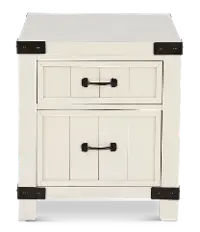 White River White Two Drawer End Table