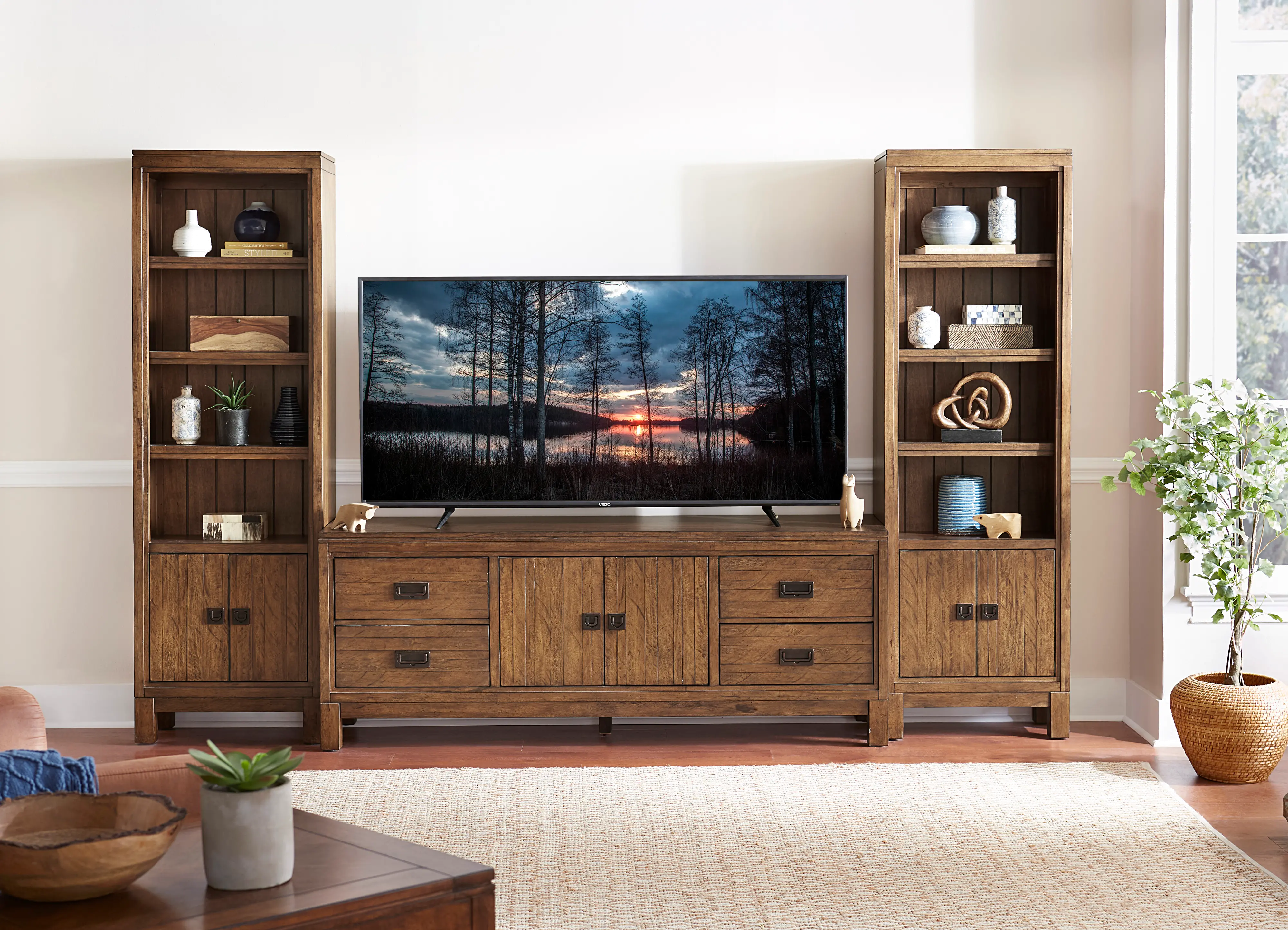 Stoney Knoll Brown 72  TV Stand-2