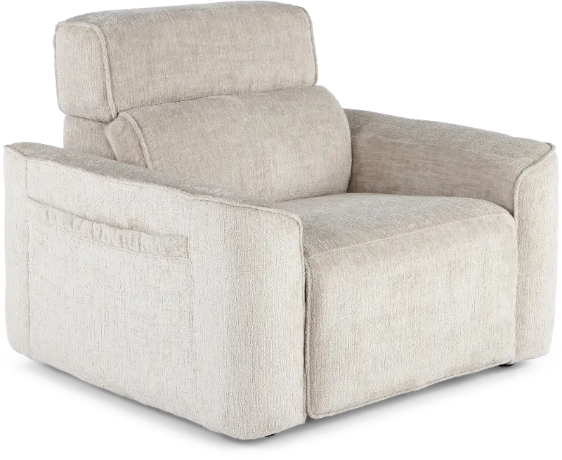 Alora Fossil White Power Recliner