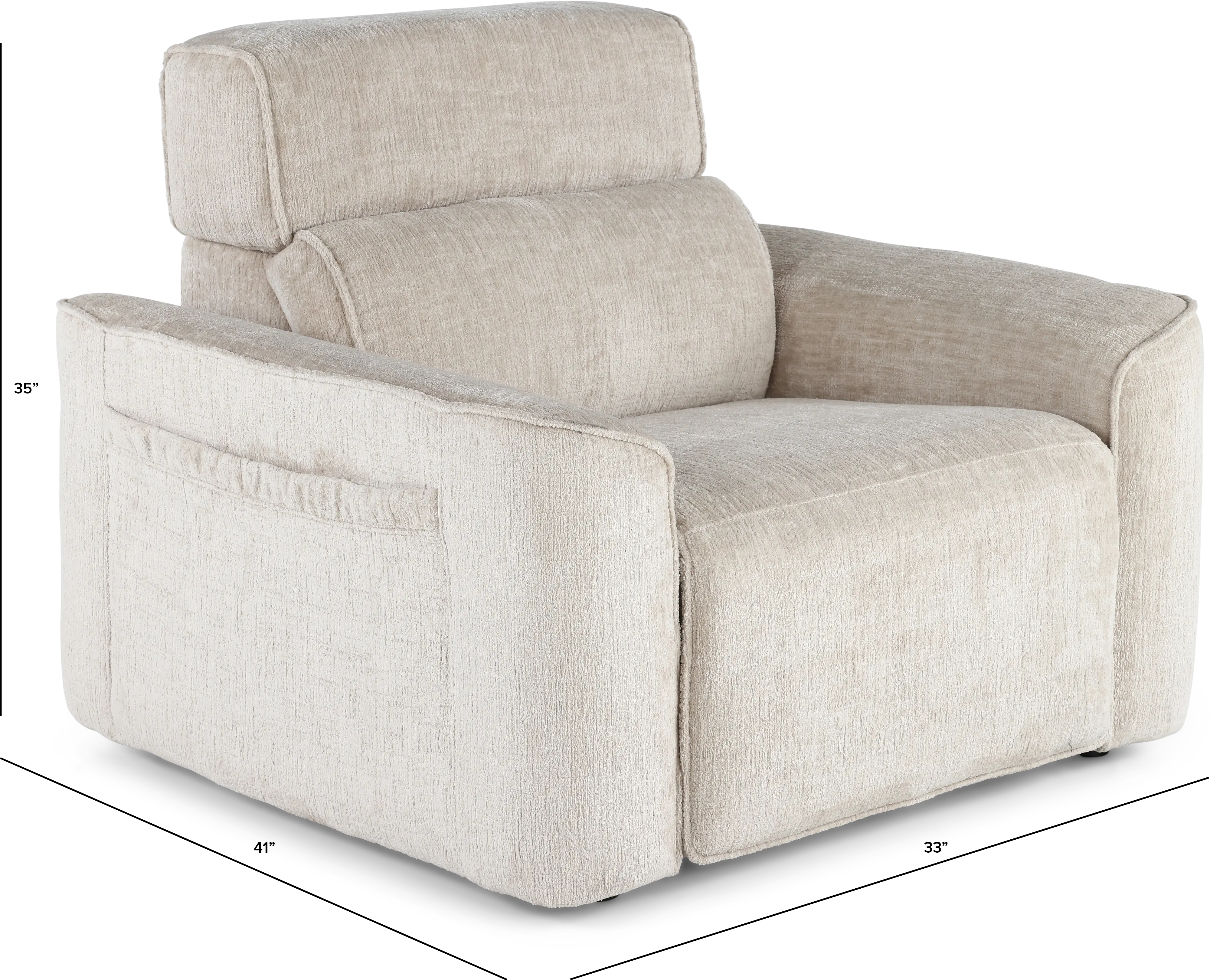 Alora Fossil White Power Recliner-3