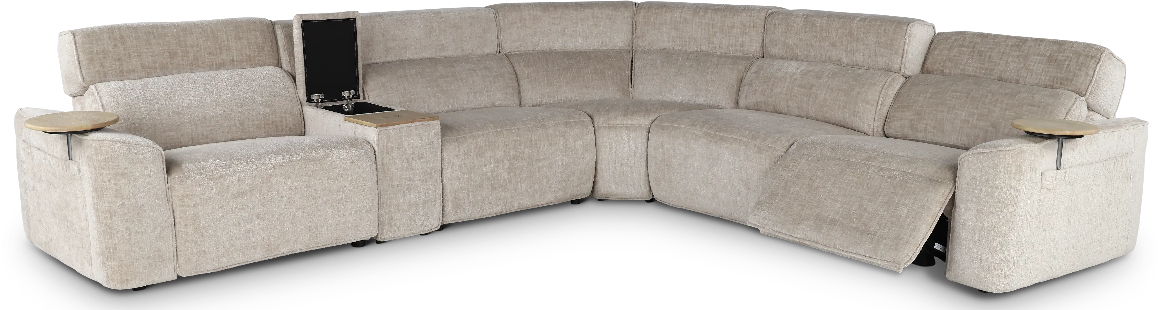 Alora Fossil White 6-Piece Power Reclining Sectional-4