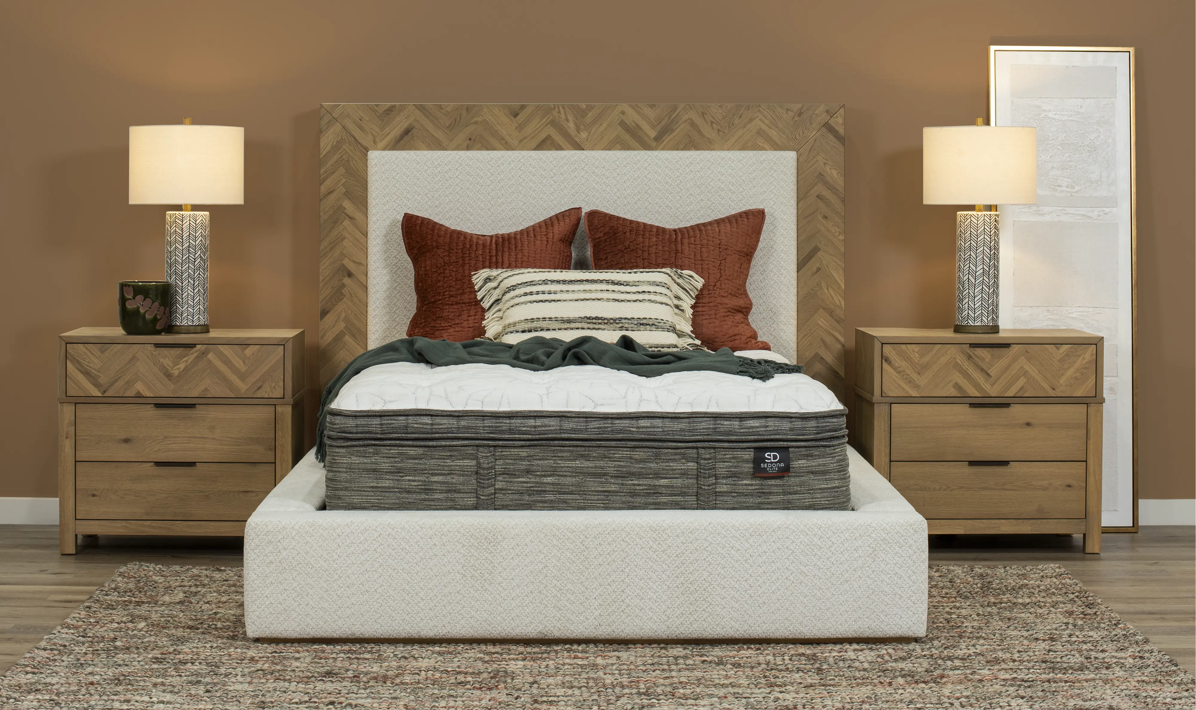 Geneva Oak and Cream Queen Platform Bed-11