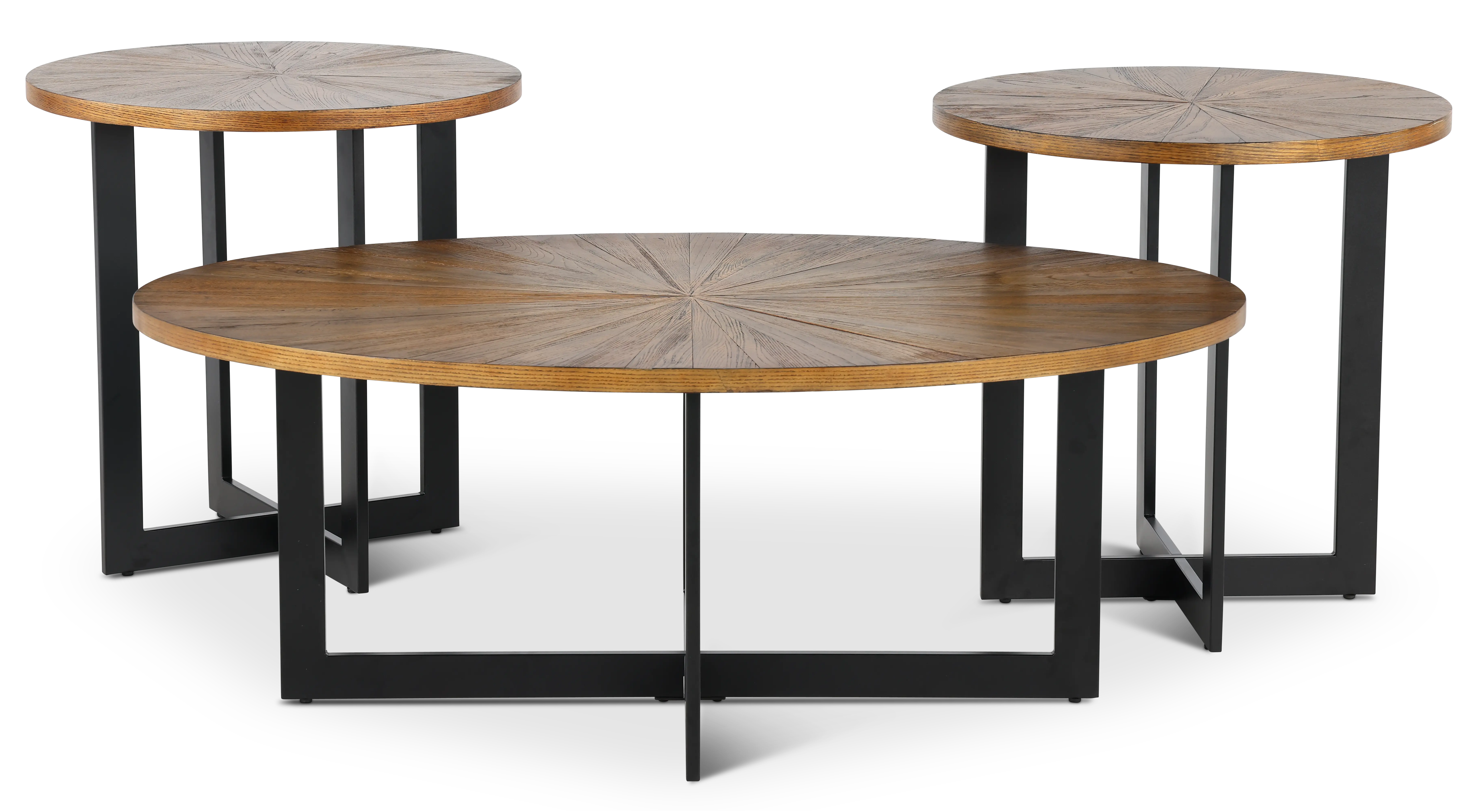 Colton Brown and Black 3 Piece Table Set-1