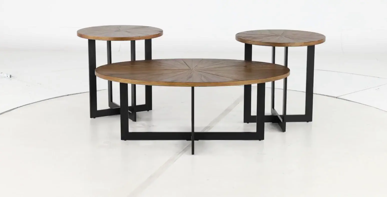 Colton Brown and Black 3 Piece Table Set-8