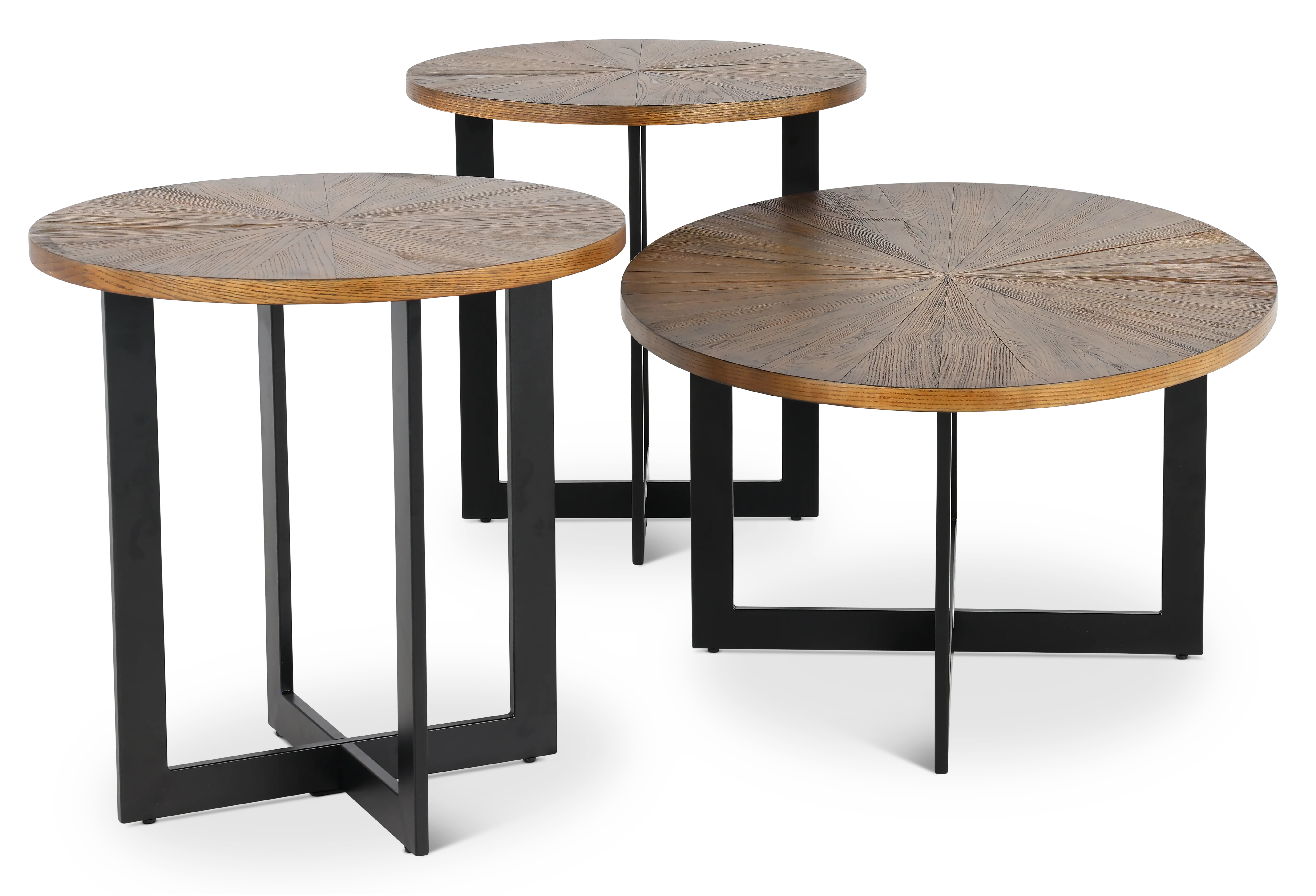 Colton Brown and Black 3 Piece Table Set-5