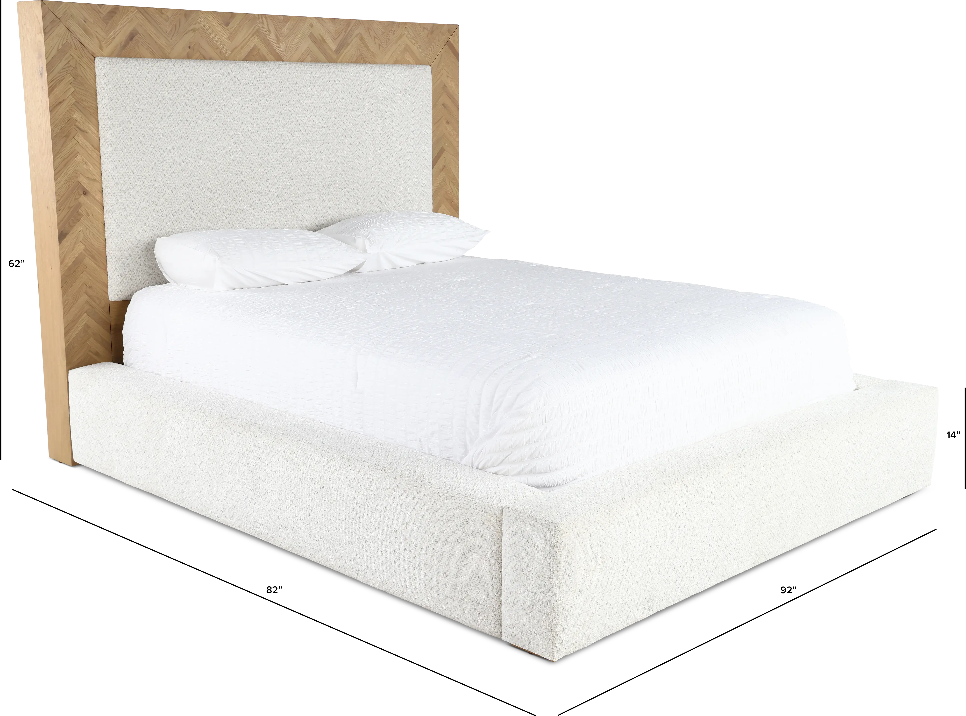 Geneva Oak and Cream King Platform Bed-3