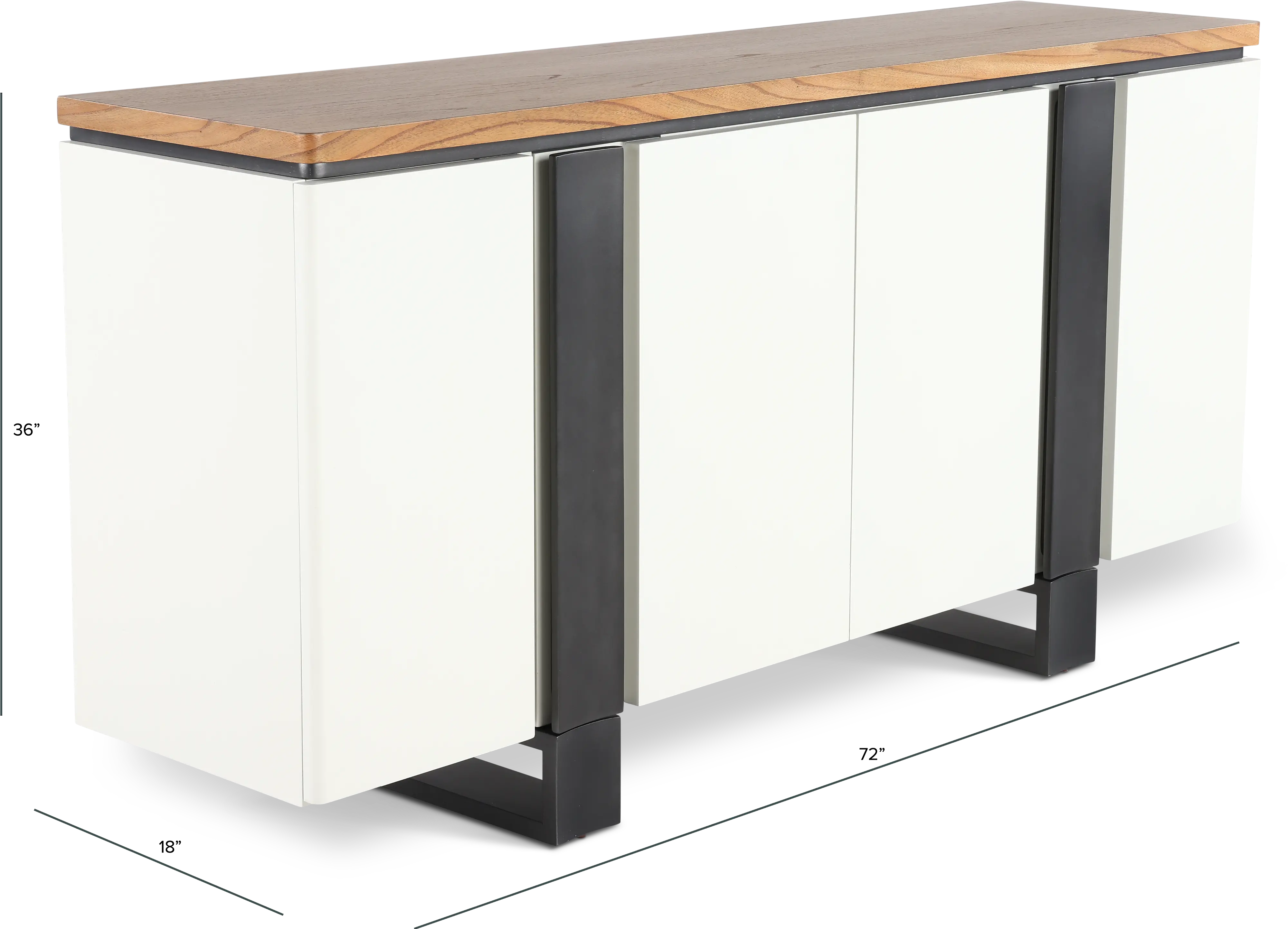 Portico White and Oak Dining Credenza-3