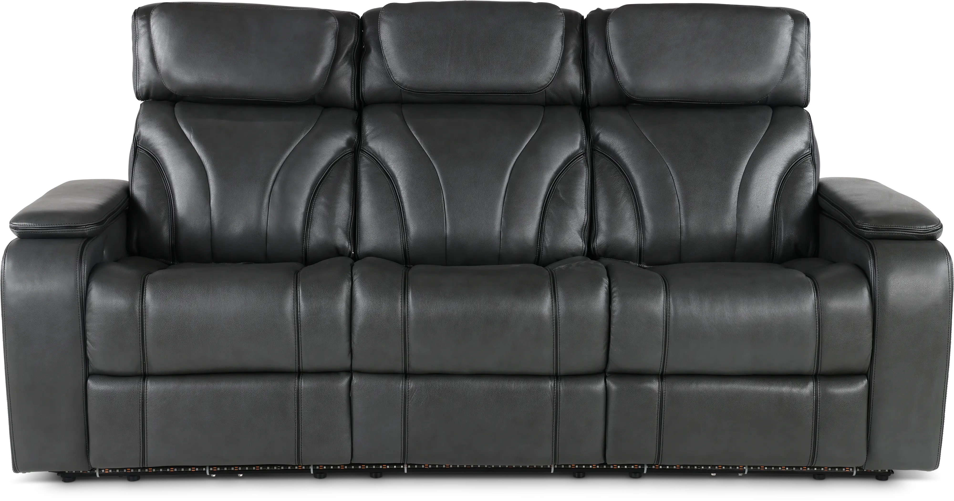 Arya Gray Power Reclining Sofa with Power Headrests and Massage-1