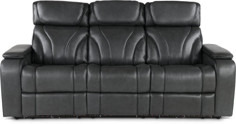 Arya Gray Power Reclining Sofa with Power Headrests and Massage