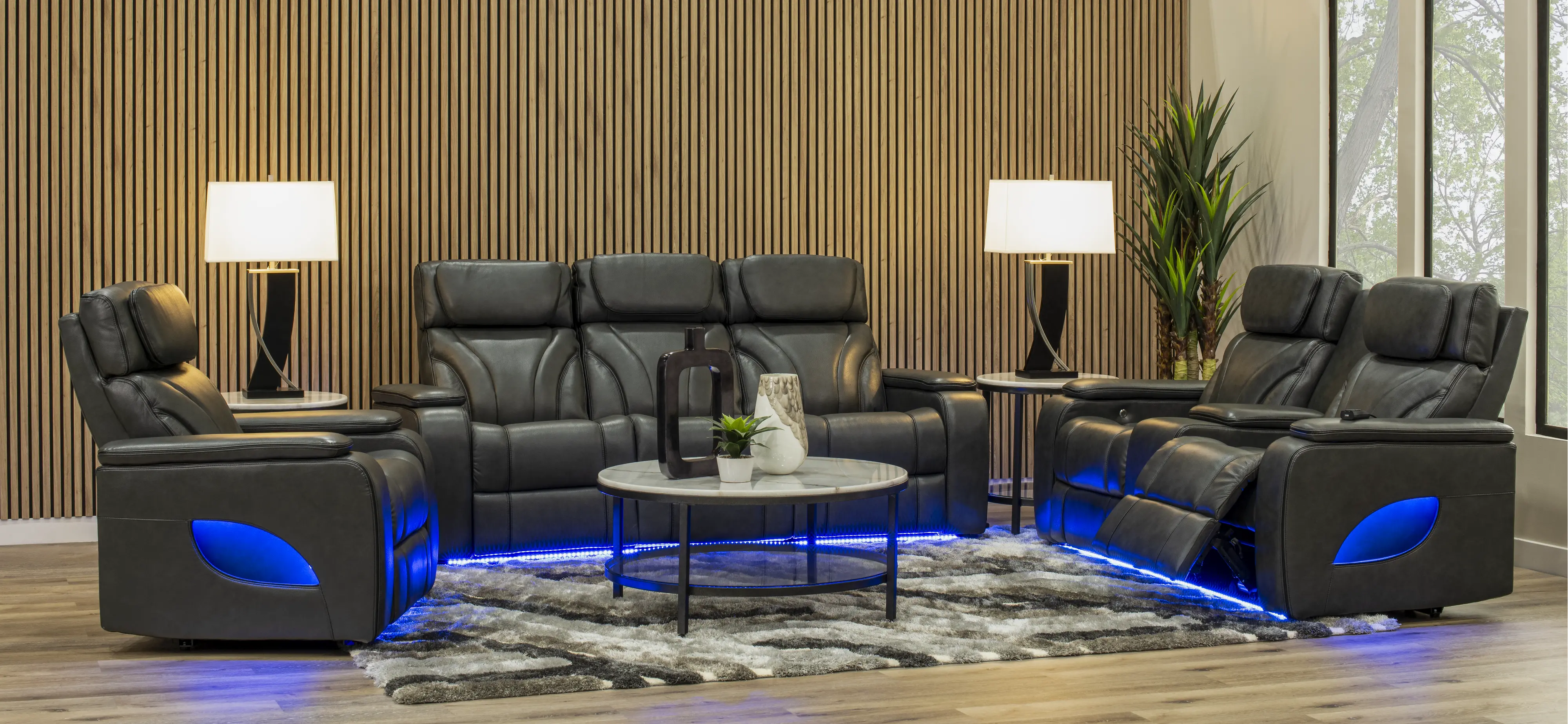 Arya Gray Power Reclining Sofa with Power Headrests and Massage-2