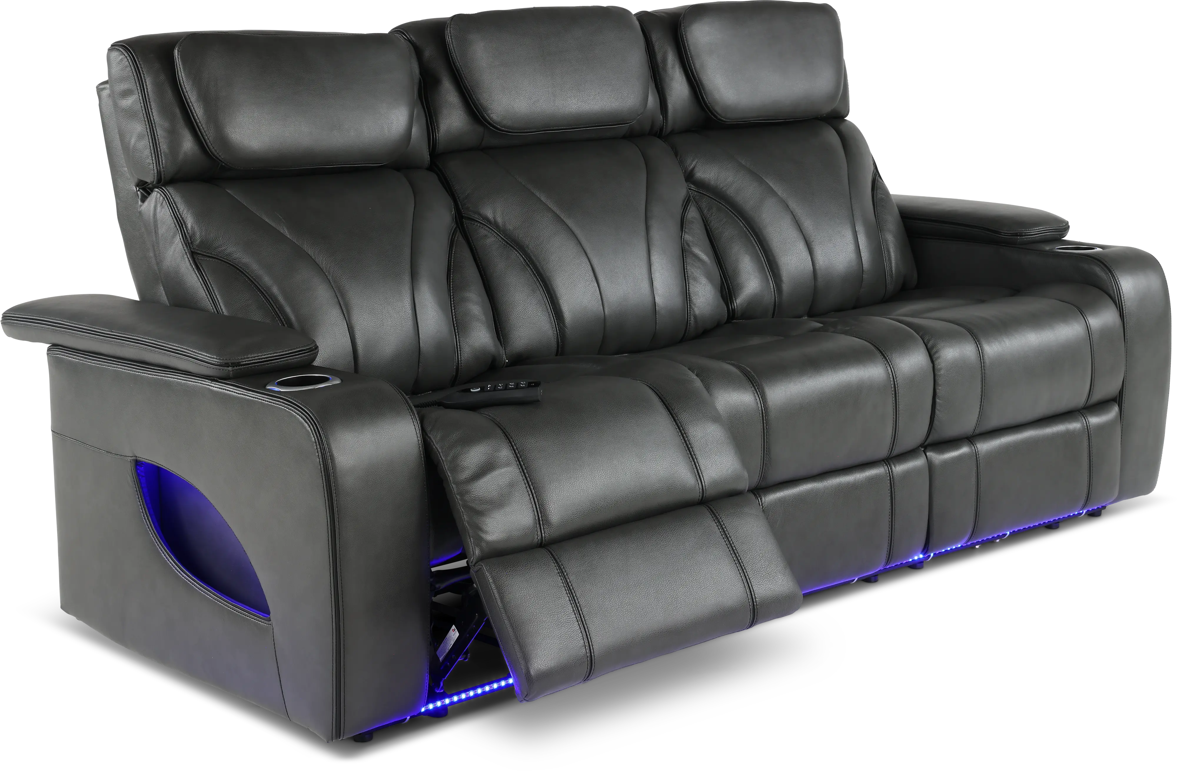 Arya Gray Power Reclining Sofa with Power Headrests and Massage-6