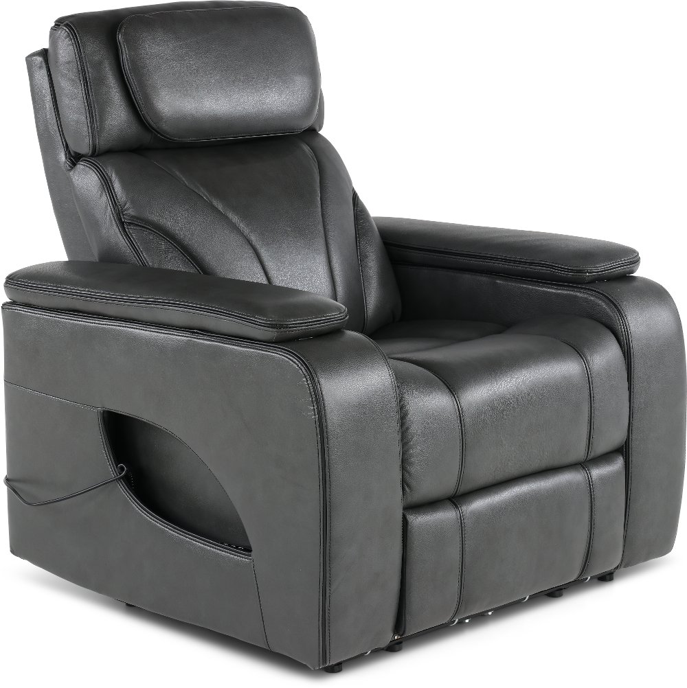 Arya Gray Power Recliner with Power Headrests and Massage