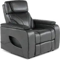 Arya Gray Power Recliner with Power Headrests and Massage