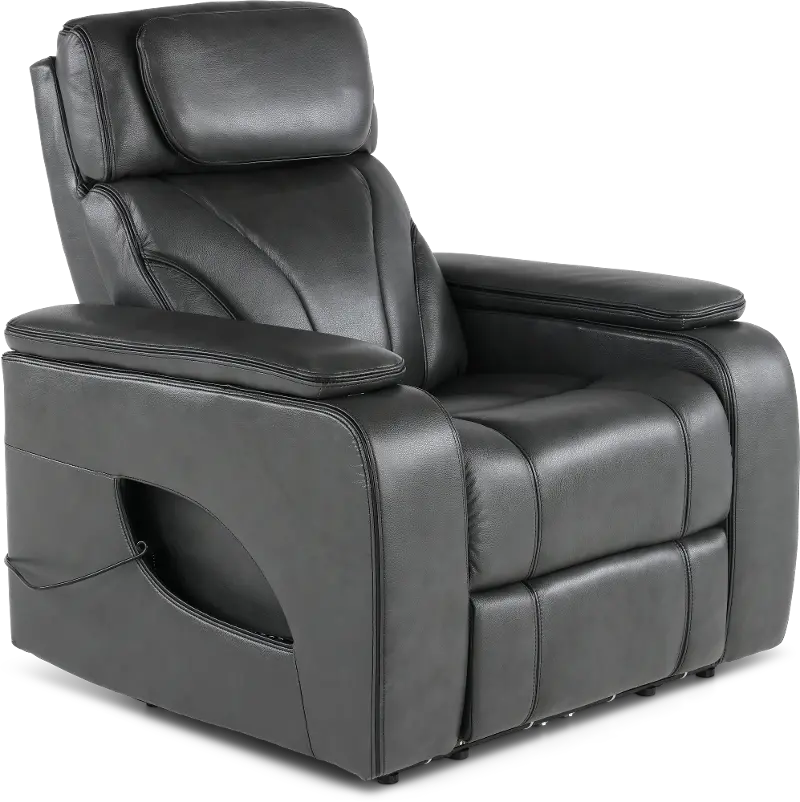 Arya Gray Power Recliner with Power Headrests and Massage