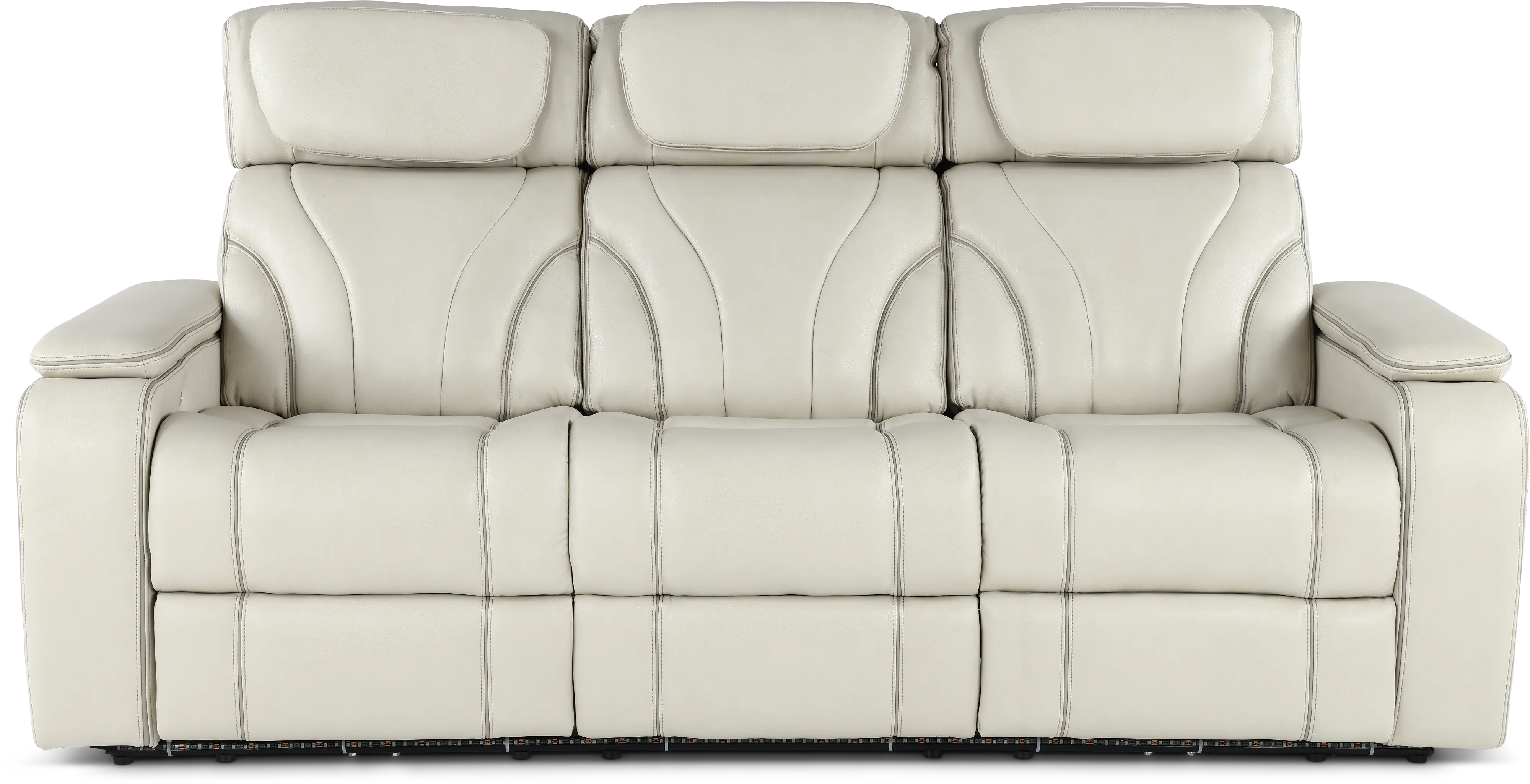 Arya Putty Power Reclining Sofa with Power Headrests and Massage-1