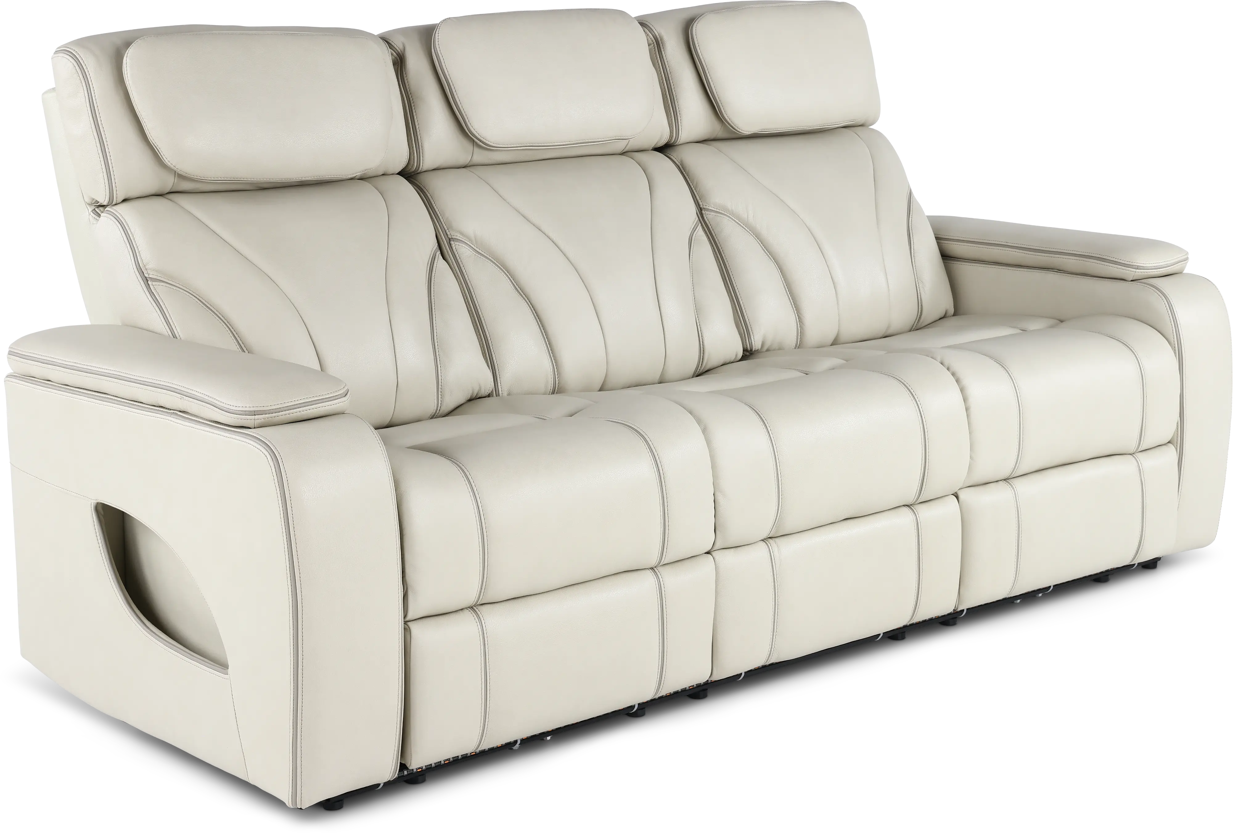Arya Putty Power Reclining Sofa with Power Headrests and Massage-4