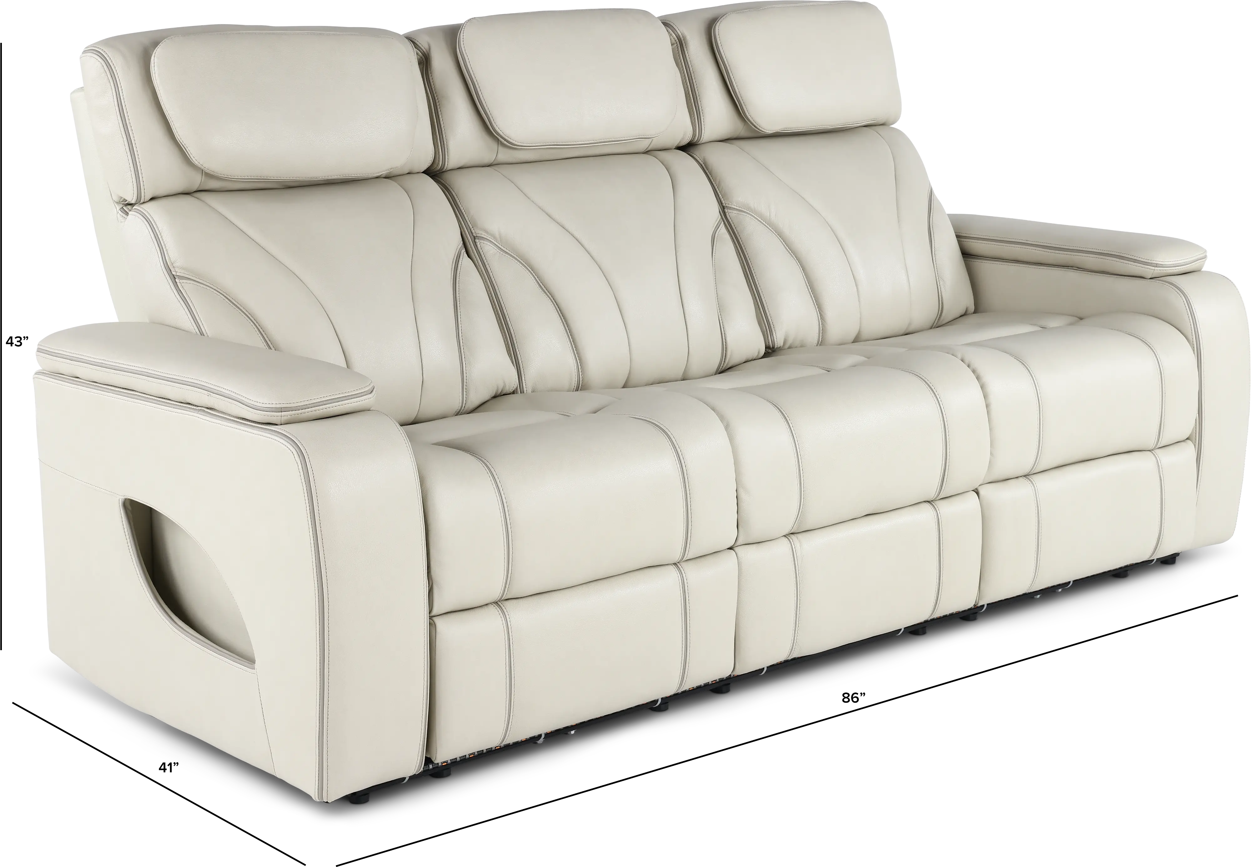 Arya Putty Power Reclining Sofa with Power Headrests and Massage-3