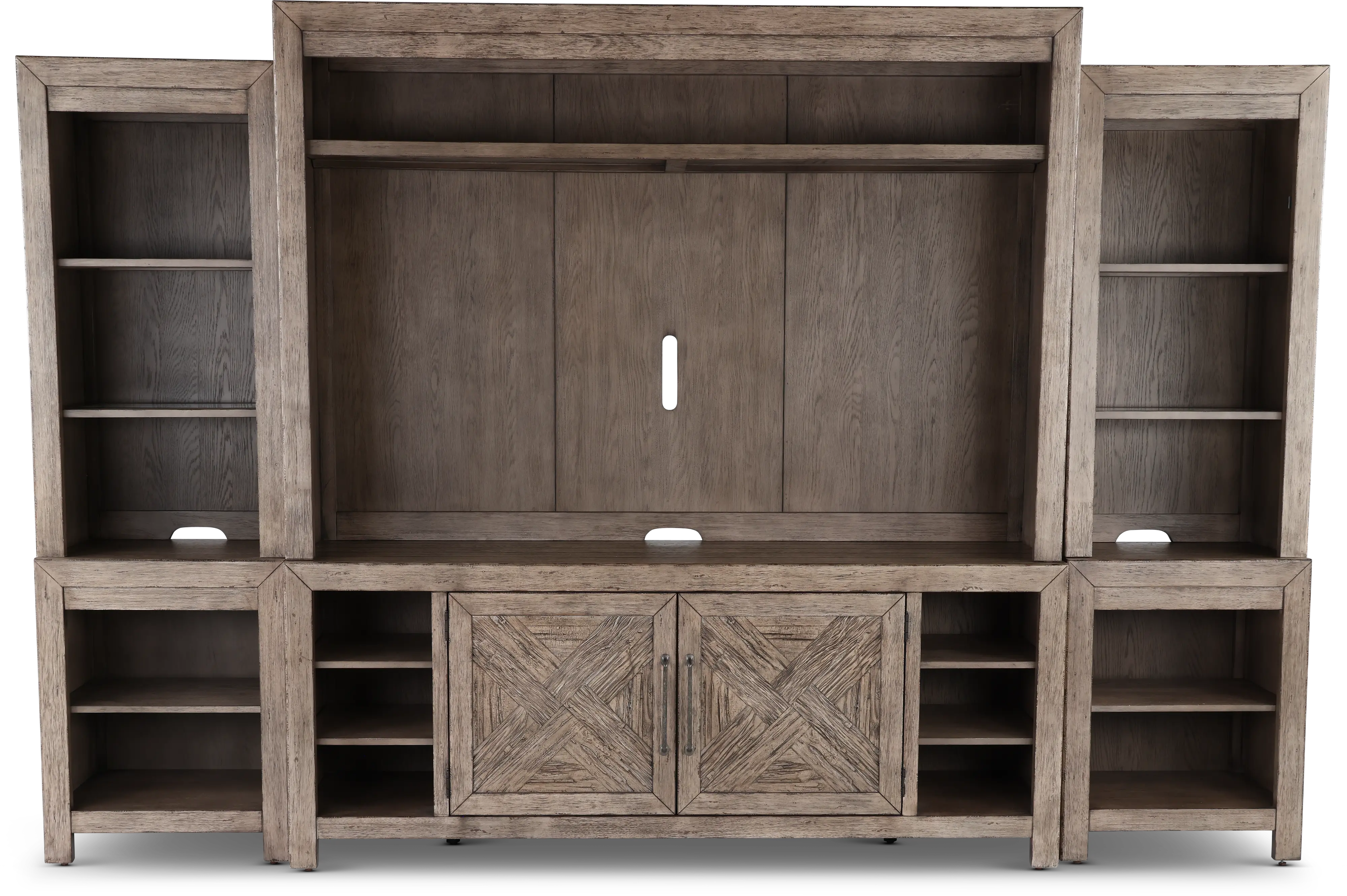 KIT/906-SKYVW-WALL Skyview Lodge Rustic Brown Entertainment Wall-1