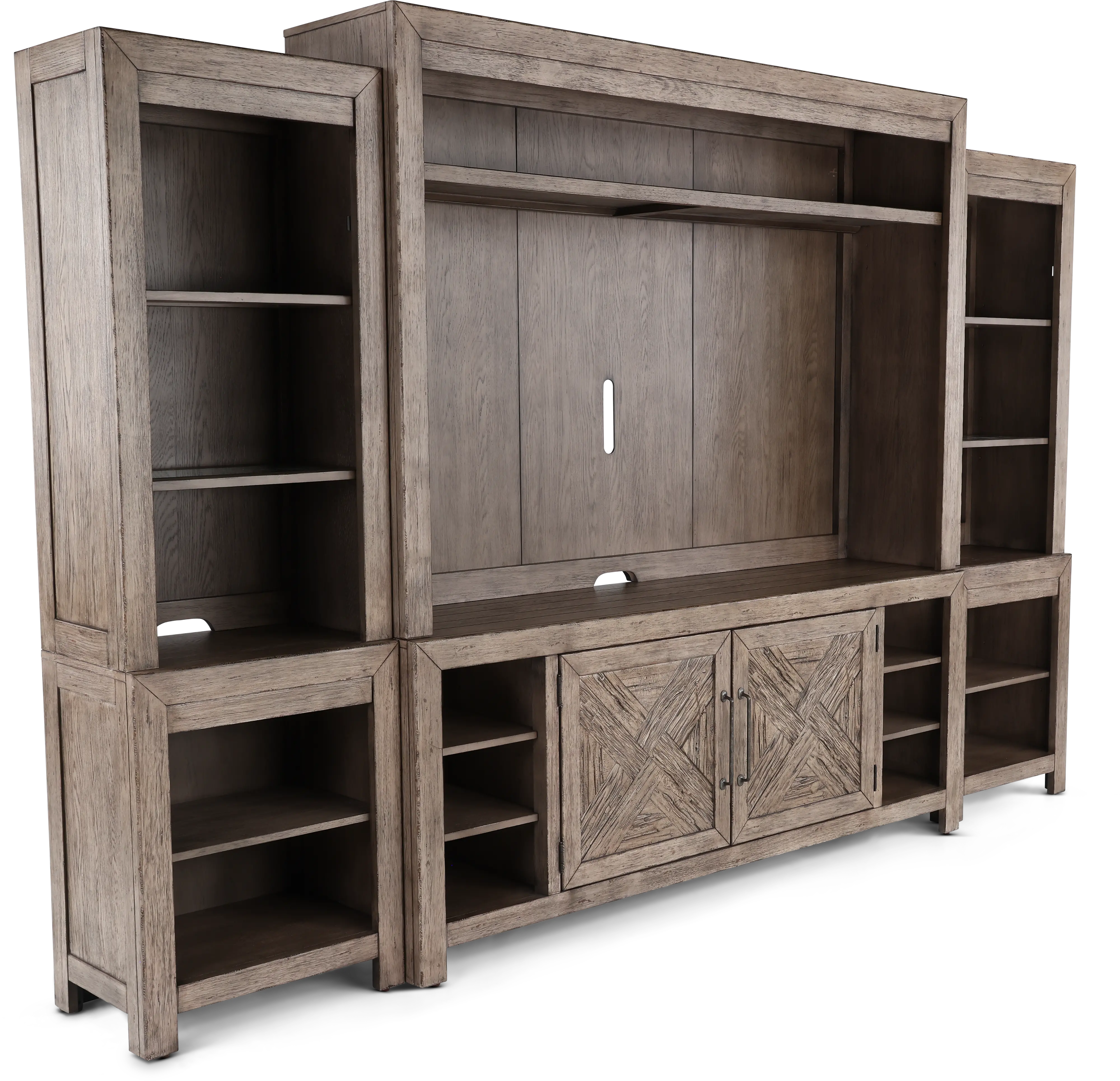 KIT/906-SKYVW-WALL Skyview Lodge Rustic Brown Entertainment Wall-5