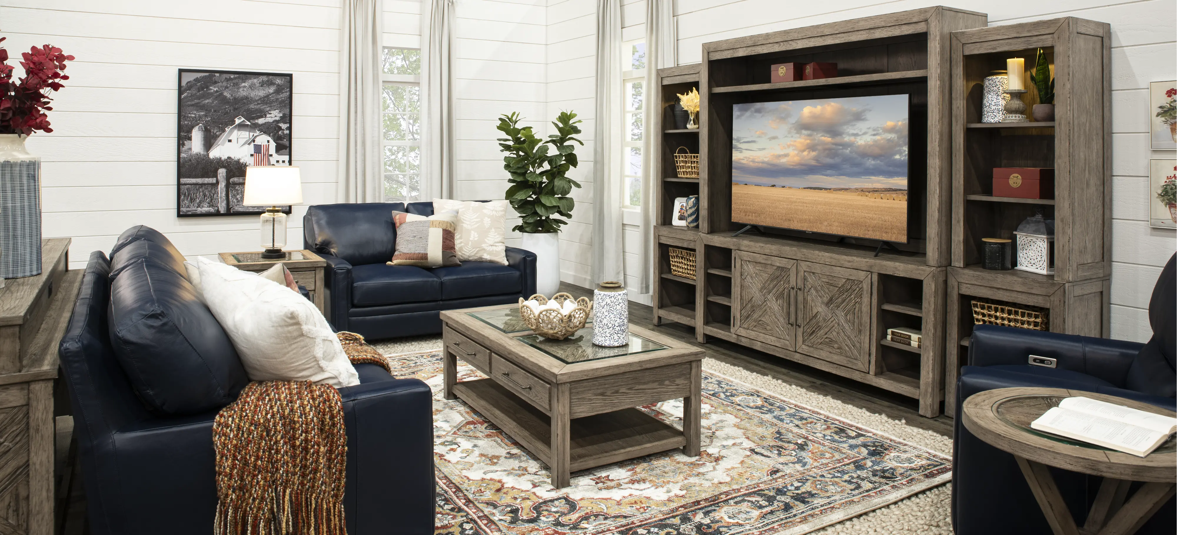 KIT/906-SKYVW-WALL Skyview Lodge Rustic Brown Entertainment Wall-8