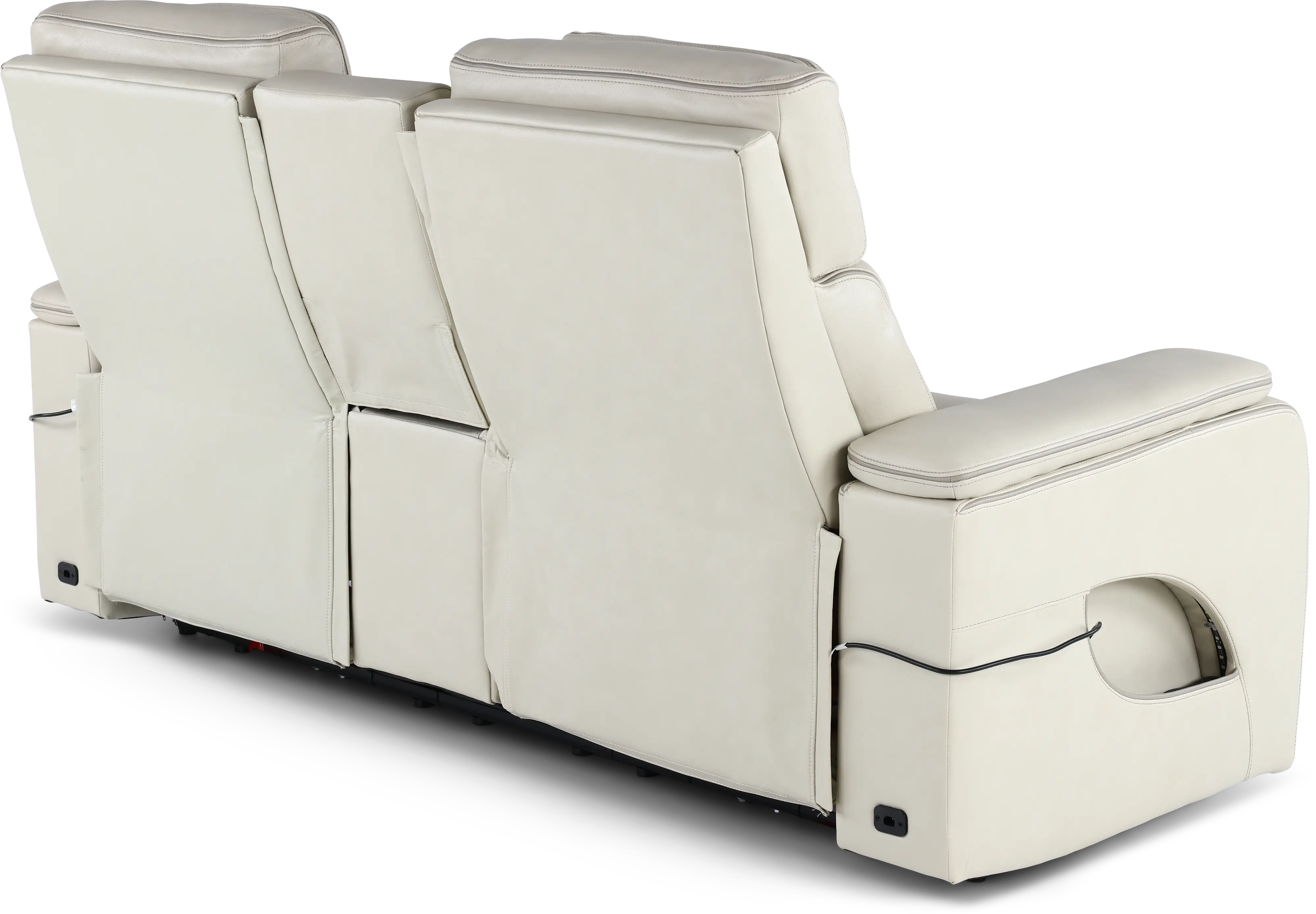 Arya Putty Power Reclining Loveseat with Power Headrests, Massage and Console-7