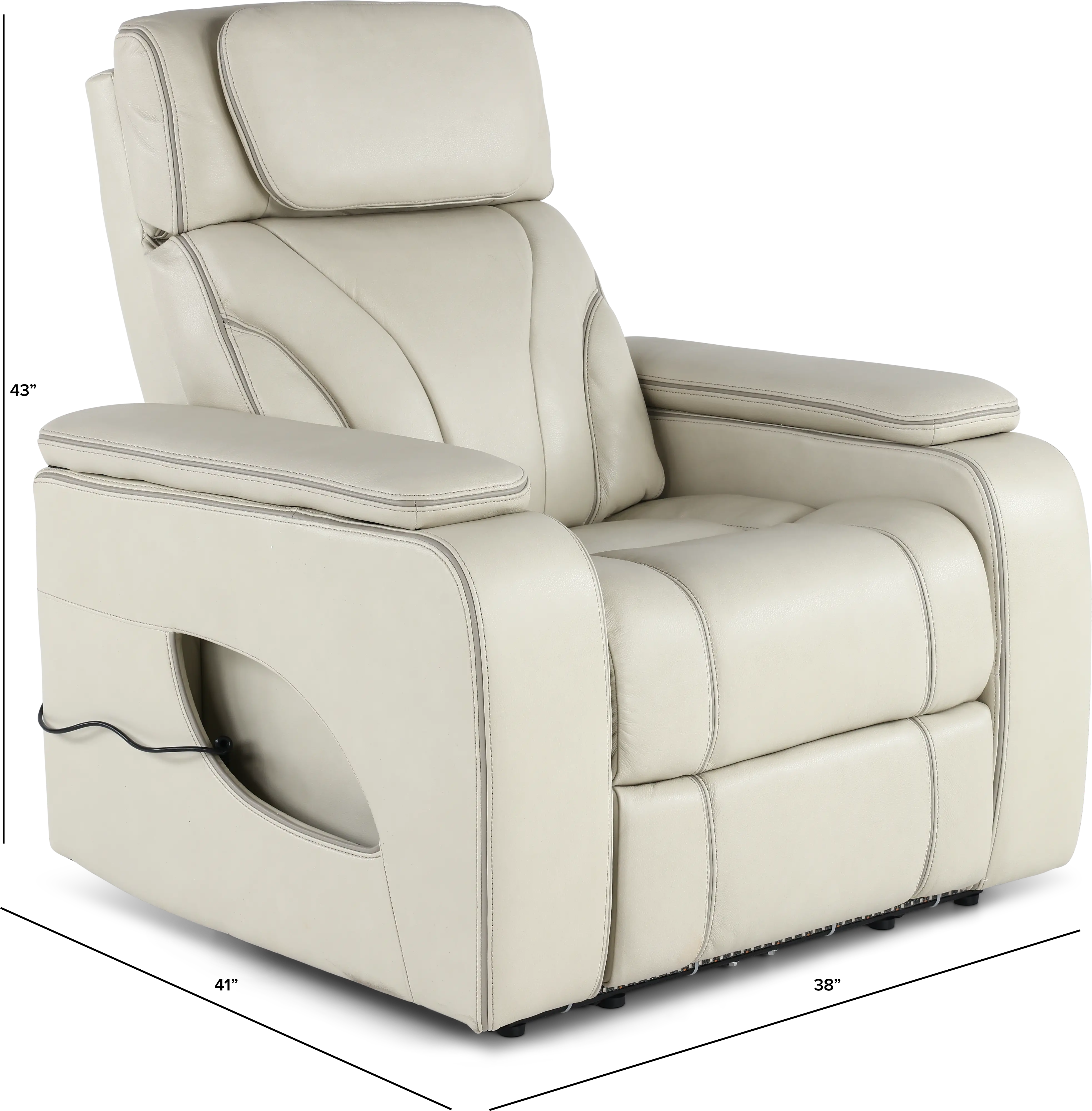 Arya Putty Power Recliner with Power Headrests and Massage-3