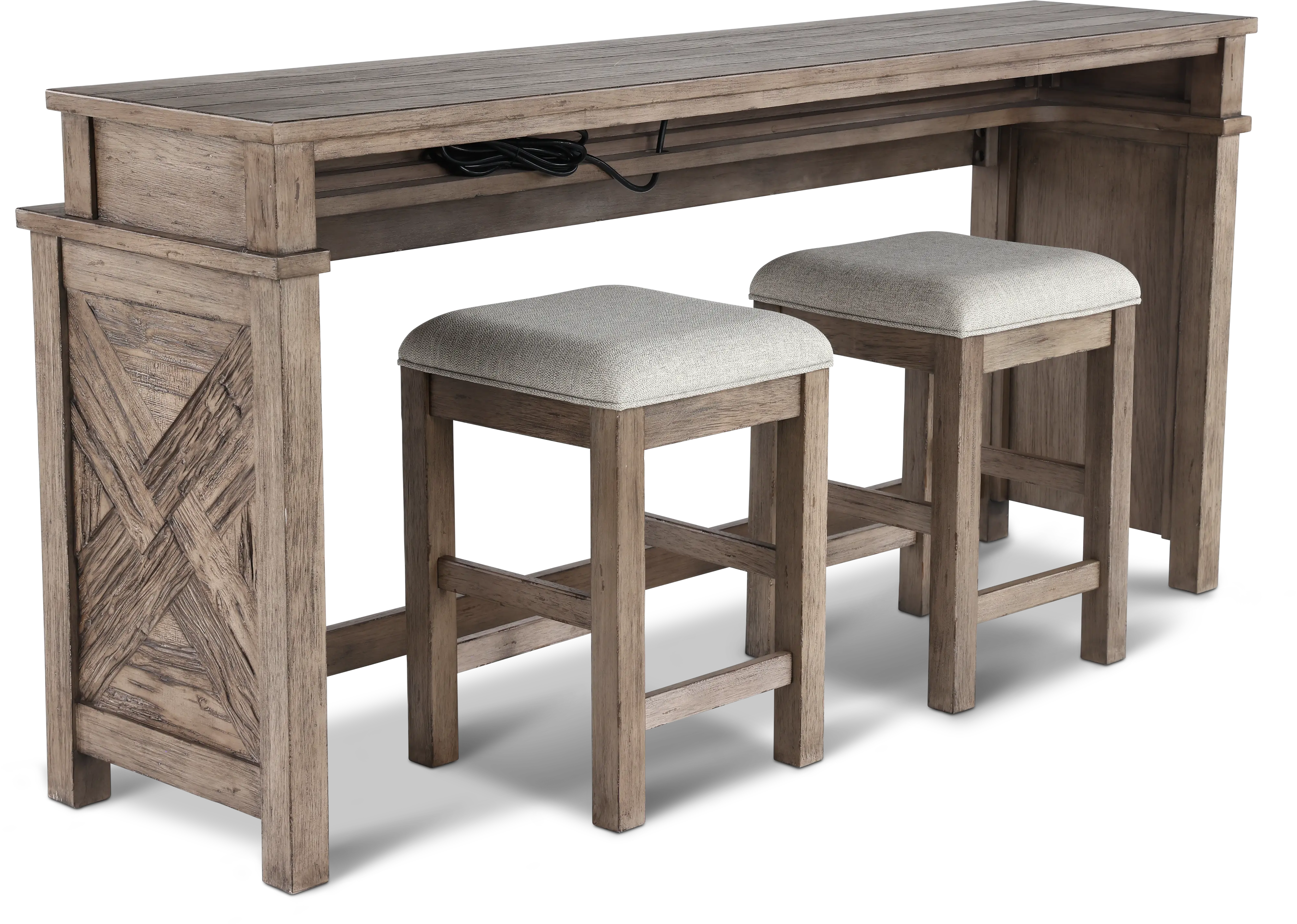 KIT/906-SOFA+STOOL Skyview Lodge Sofa Table and Stool Set-1