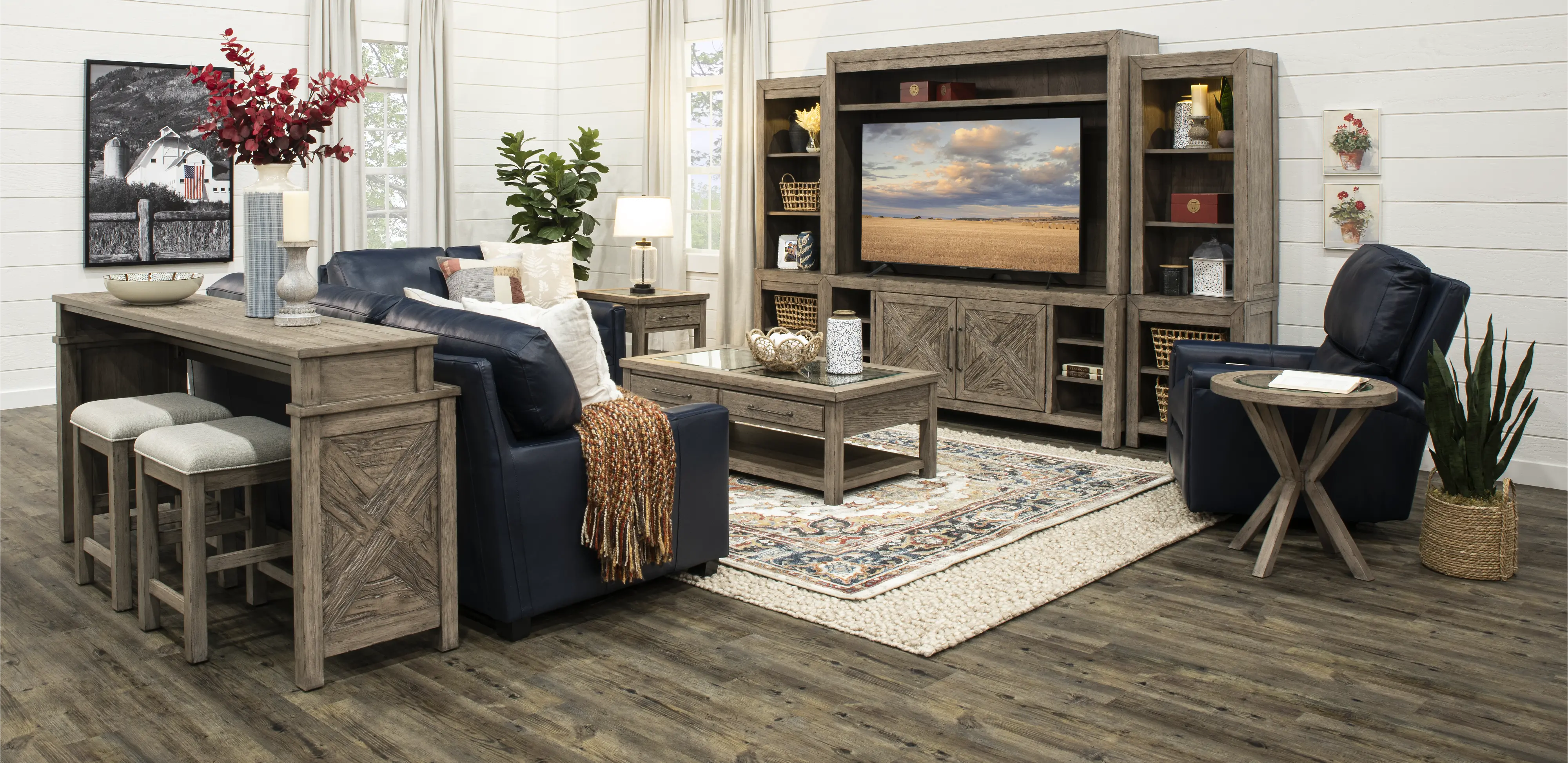 KIT/906-SOFA+STOOL Skyview Lodge Sofa Table and Stool Set-11