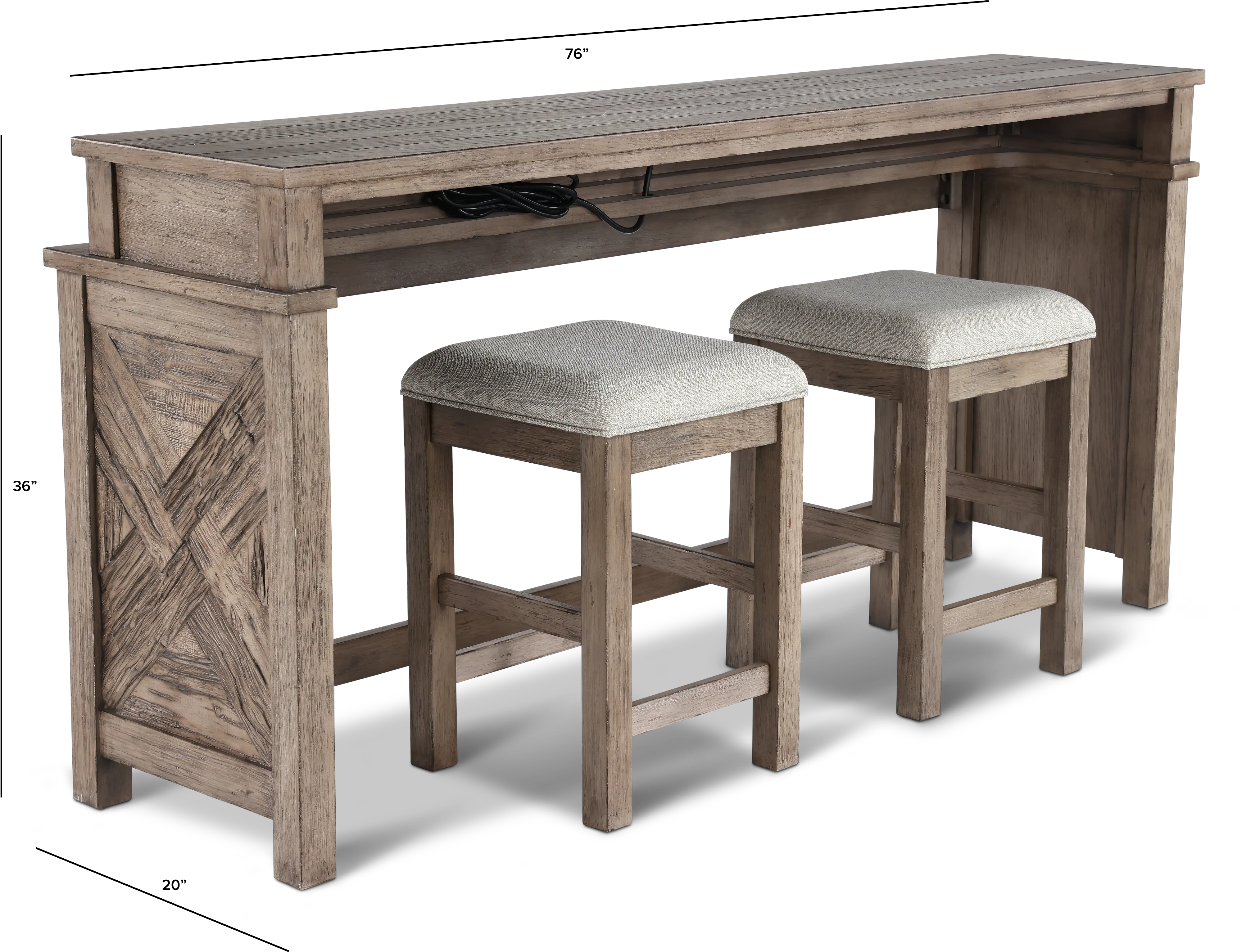 KIT/906-SOFA+STOOL Skyview Lodge Sofa Table and Stool Set-3