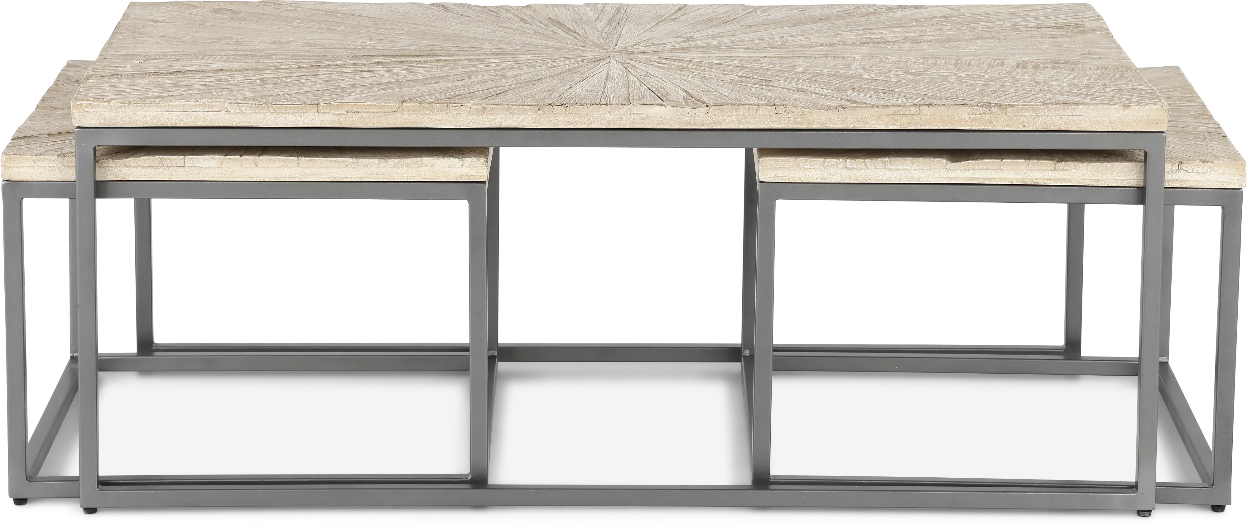 Mala Nesting Weathered White Coffee Table-1