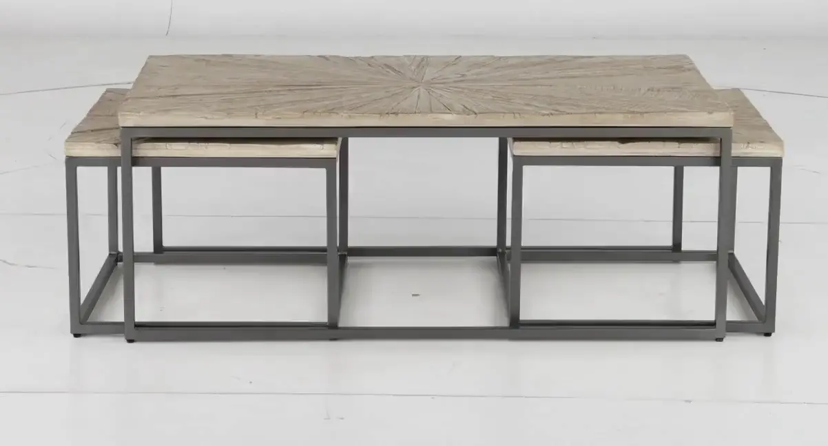 Mala Nesting Weathered White Coffee Table-5
