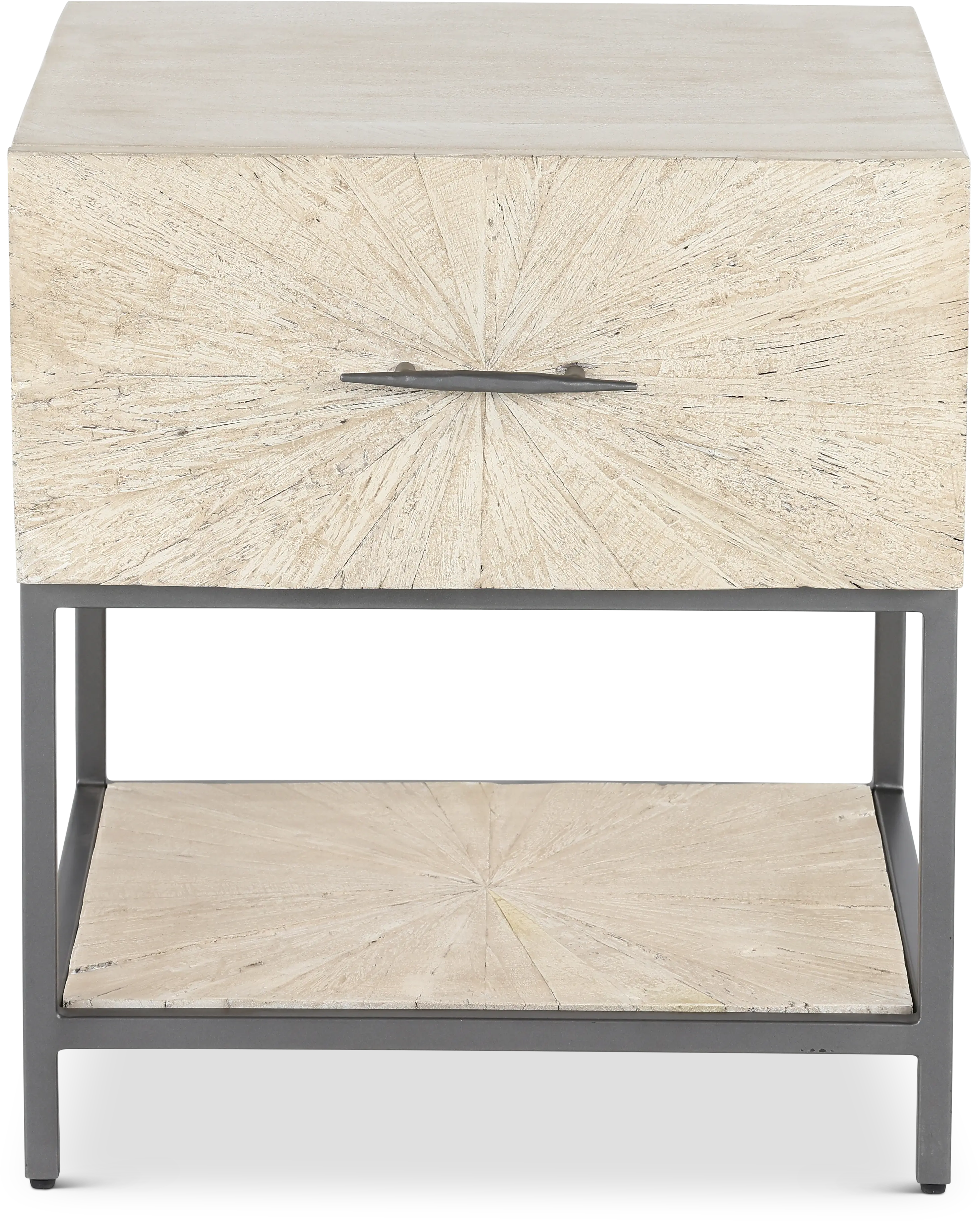 Mala Weathered White End Table-1