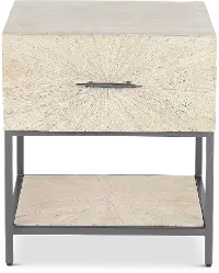 Mala Weathered White End Table